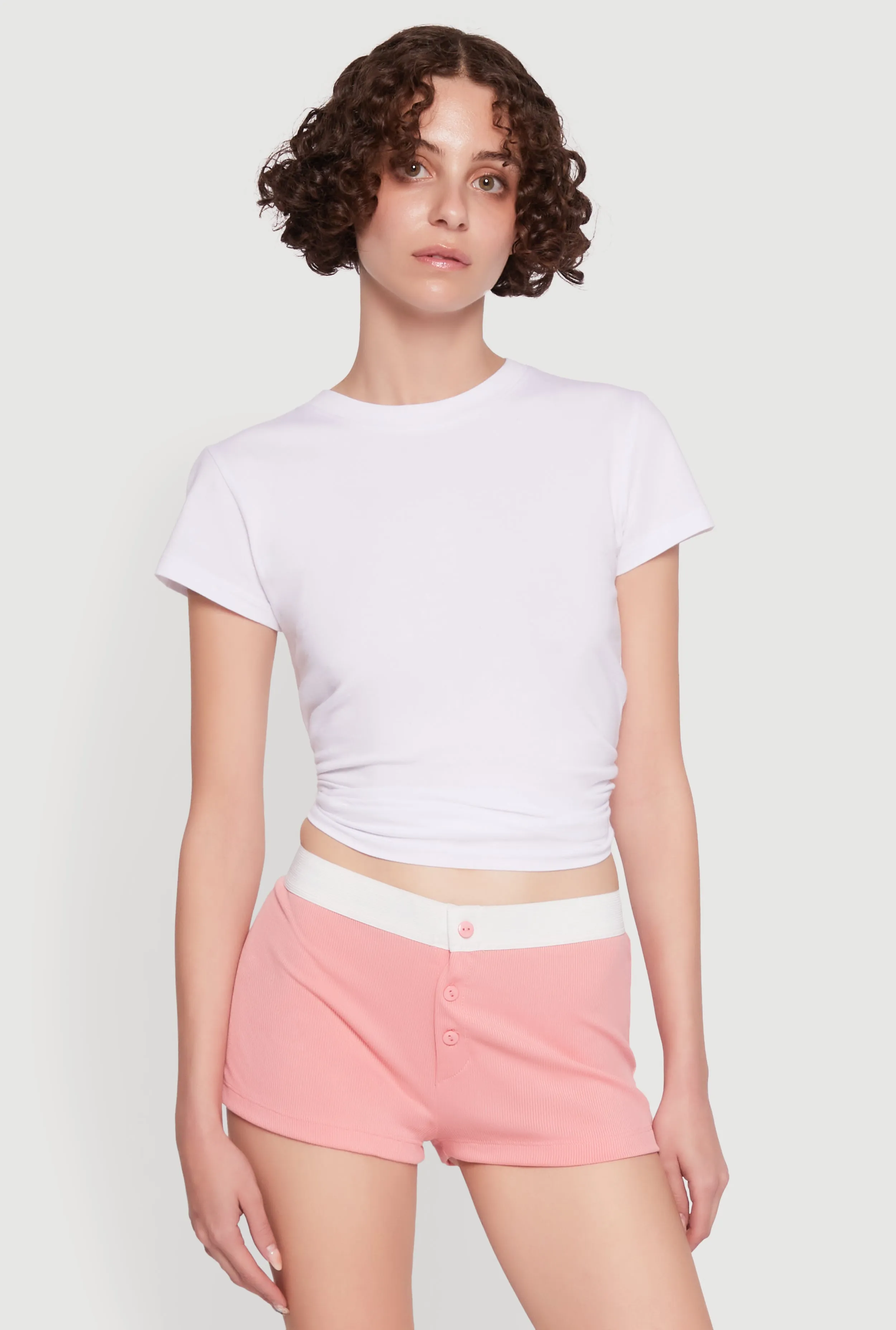 Trendy Ribbed Knit Sleep Shorts sold by Rainbow