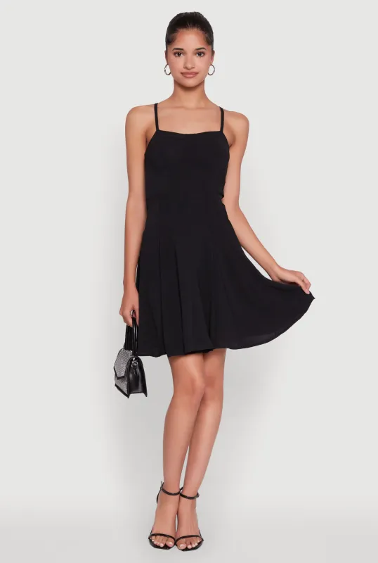 Trendy Crepe Knit Padded Bustier Skater Dress sold by Rainbow