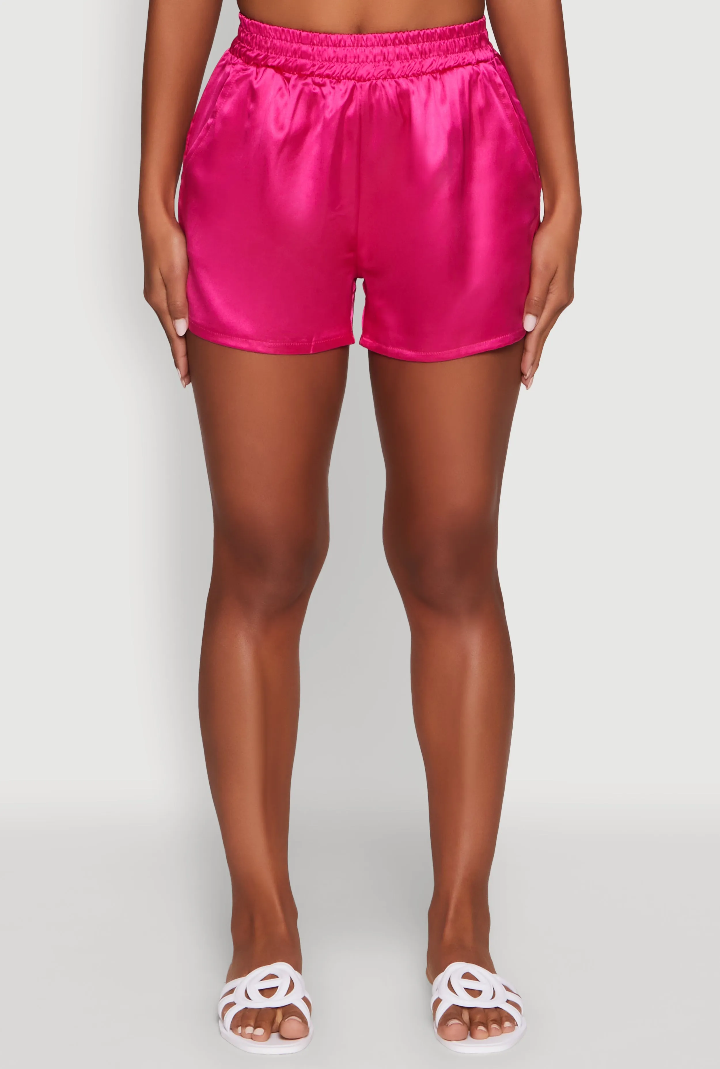 Chic Satin High Waisted Shorts sold by Rainbow product image thumbnail 3