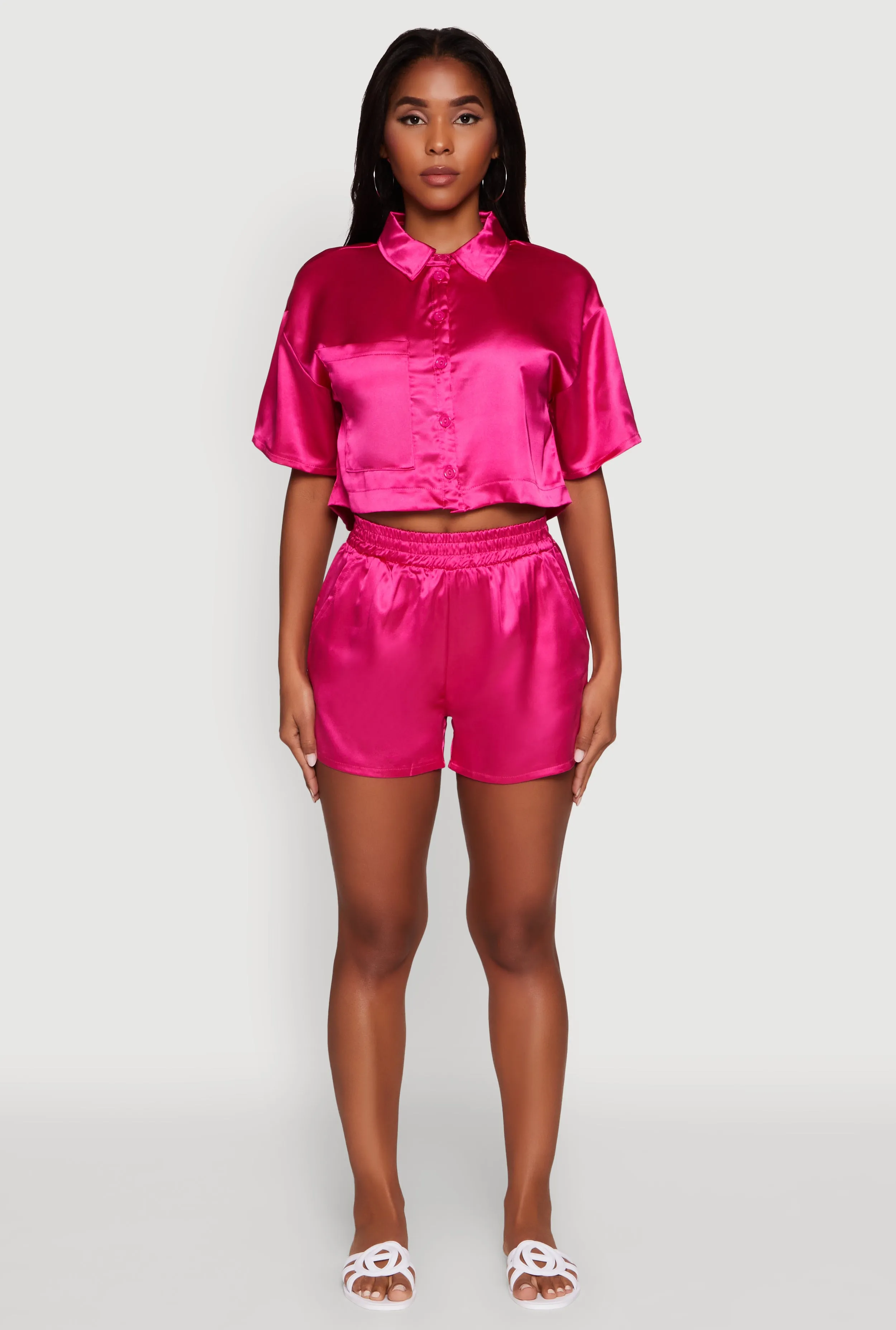 Chic Satin High Waisted Shorts sold by Rainbow product image thumbnail 2