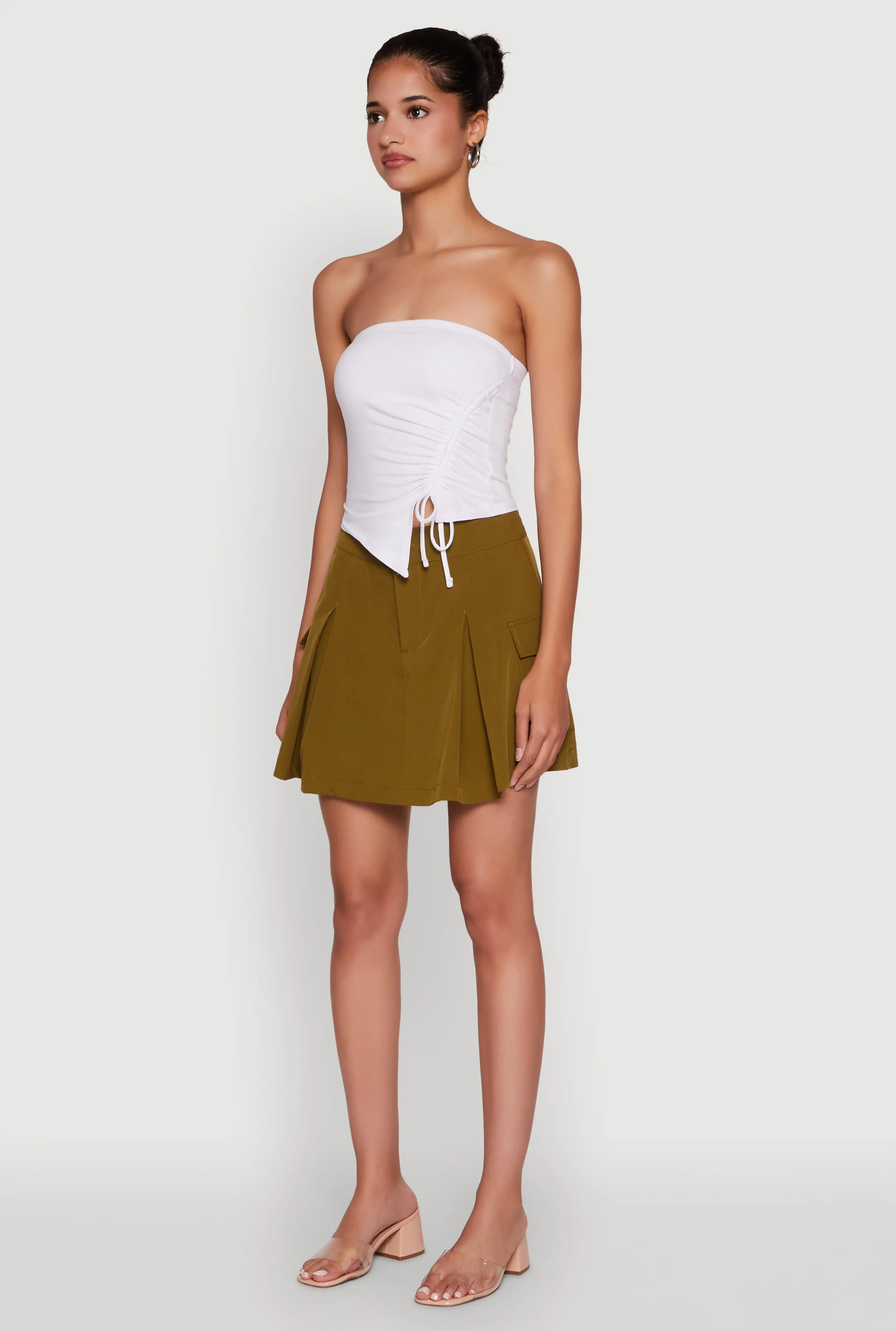 Trendy High Waisted Pleated Skort with Cargo Pockets sold by Rainbow product image thumbnail 3