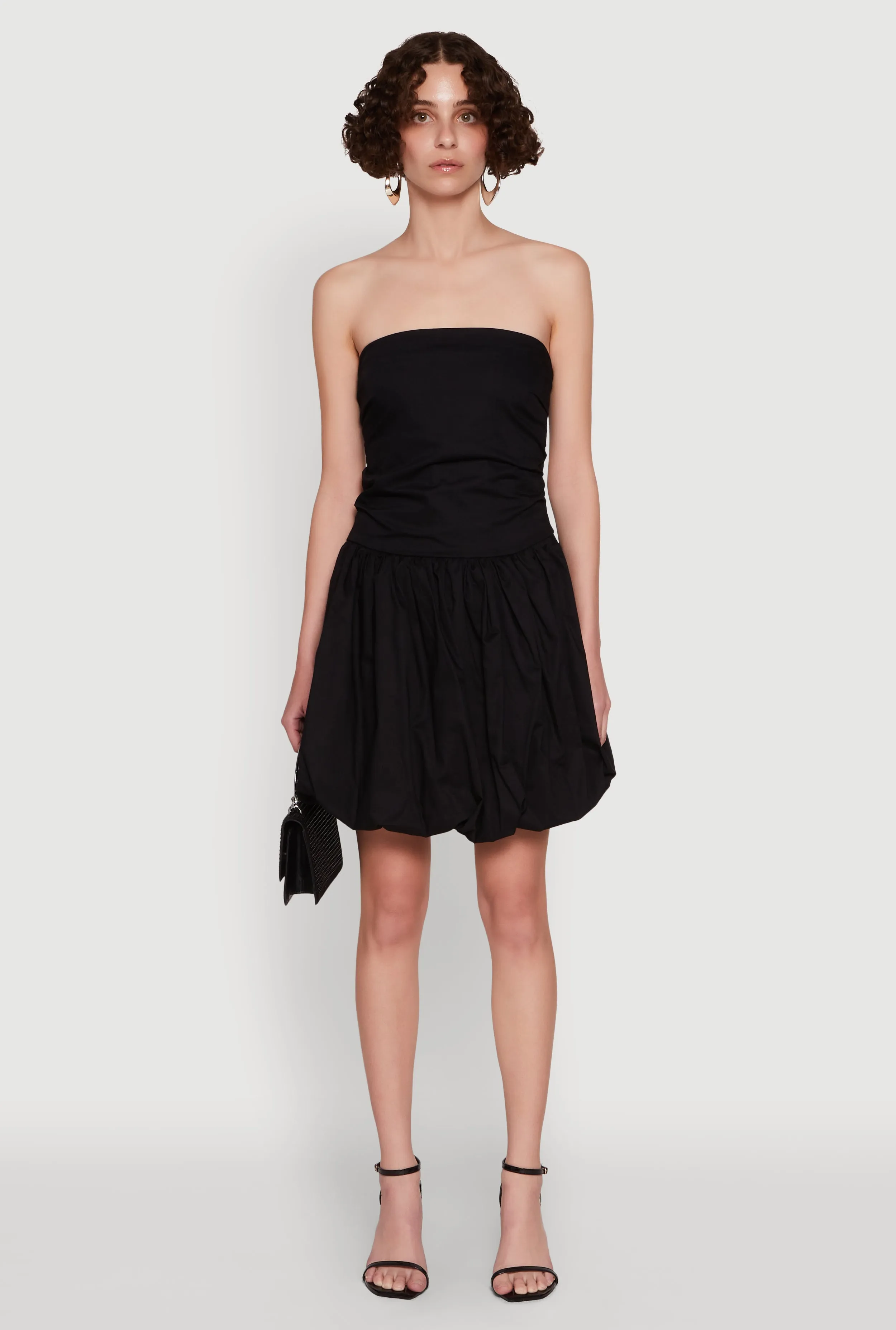 Chic Strapless Poplin Dress with Bubble Hem and Tie Back sold by Rainbow product image thumbnail 2