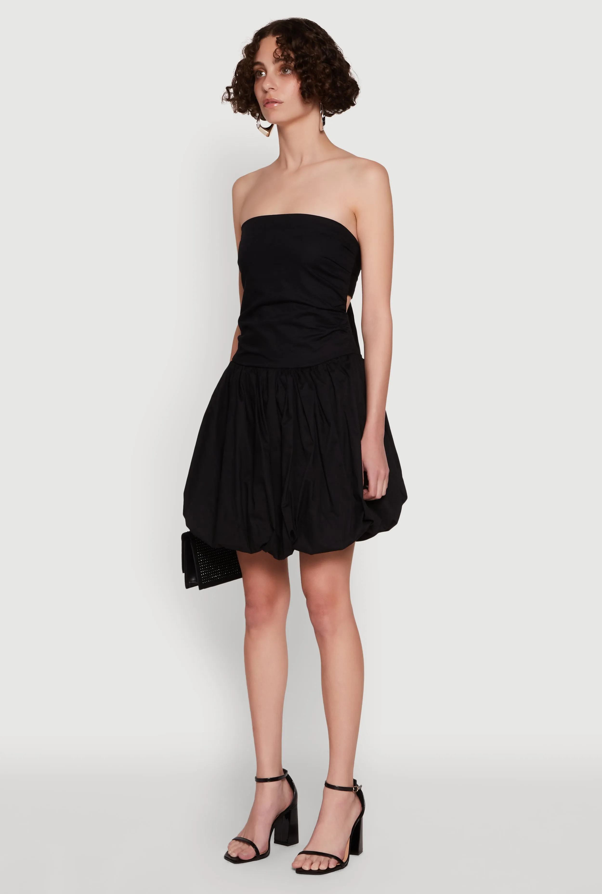 Chic Strapless Poplin Dress with Bubble Hem and Tie Back sold by Rainbow product image thumbnail 3