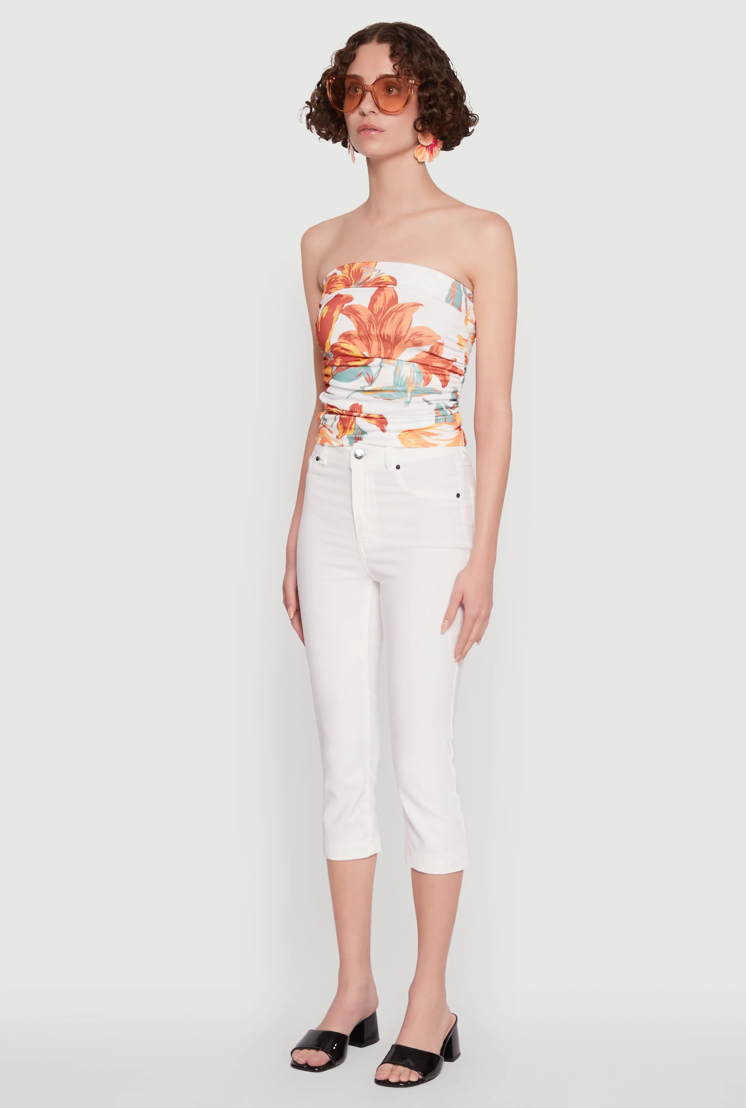 Floral Print Ruched Tube Top sold by Rainbow product image thumbnail 5