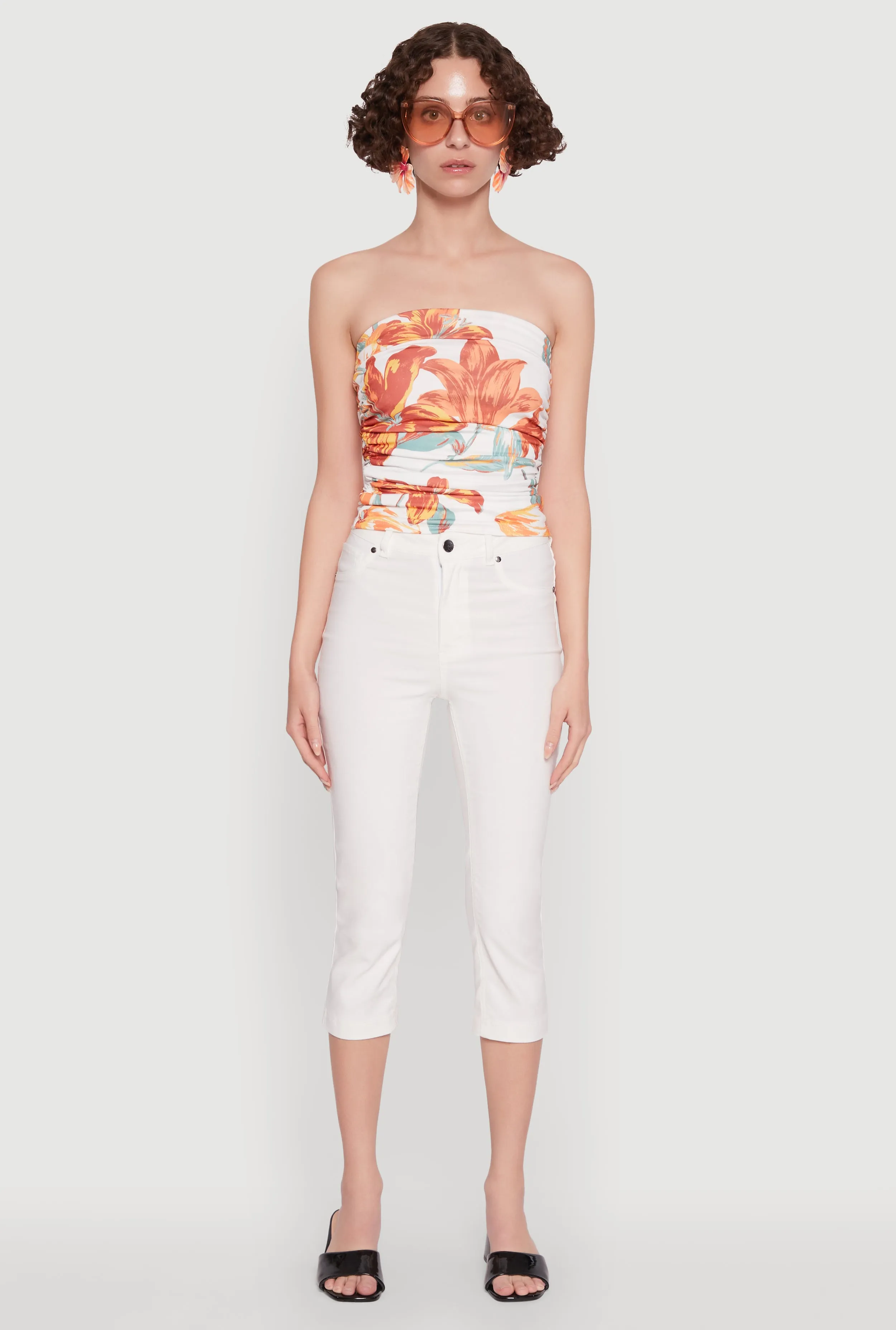 Floral Print Ruched Tube Top sold by Rainbow product image thumbnail 3