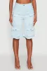 Daisy Trendy Mineral Wash High Waisted Denim Cargo Shorts sold by Rainbow