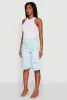 Daisy Trendy Mineral Wash High Waisted Denim Cargo Shorts sold by Rainbow