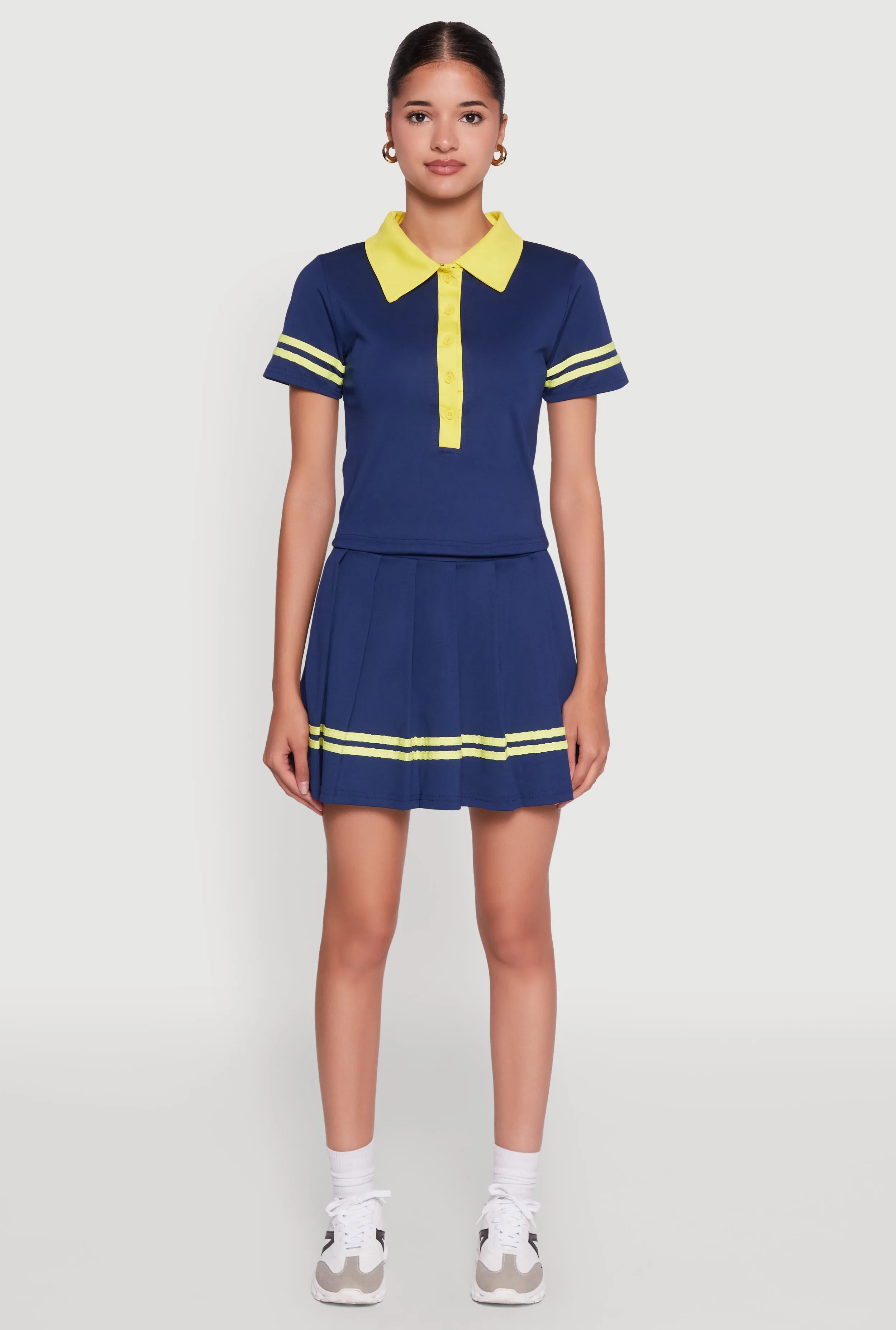 Trendy Varsity Stripe Pleated Mini Skirt sold by Rainbow product image thumbnail 2