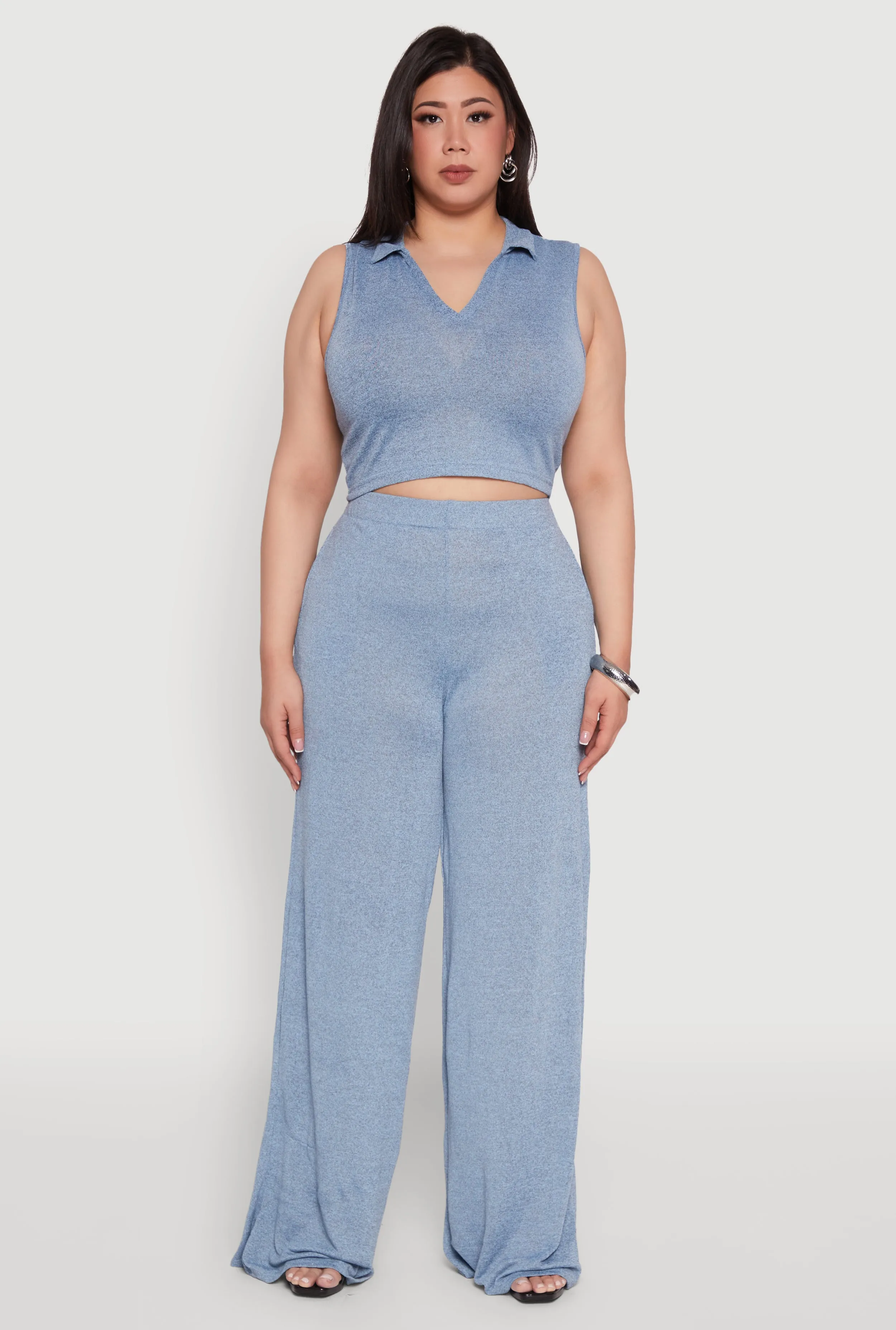 Plus Size Daisy High Waisted Wide Leg Palazzo Pants sold by Rainbow product image thumbnail 2