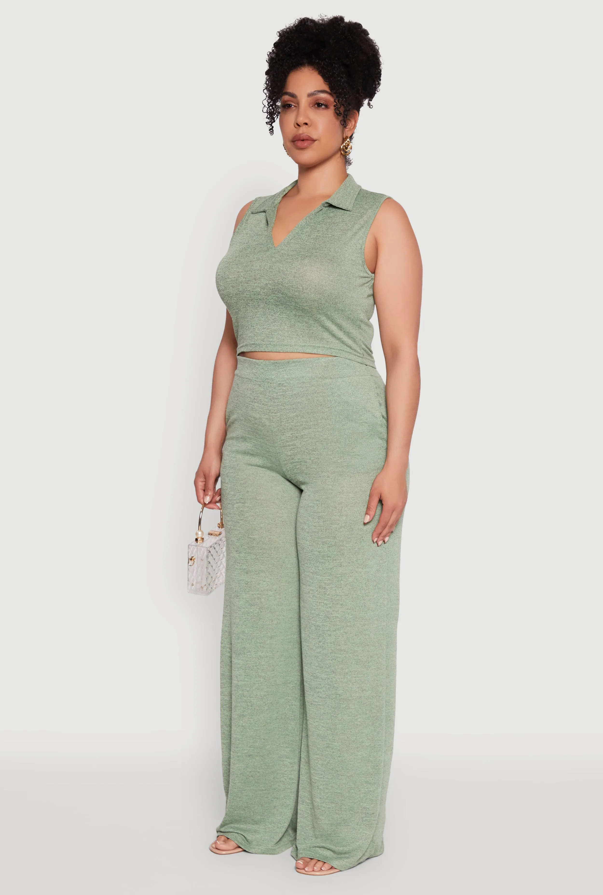 Plus Size Daisy Sleeveless Cropped Polo Top sold by Rainbow product image thumbnail 5