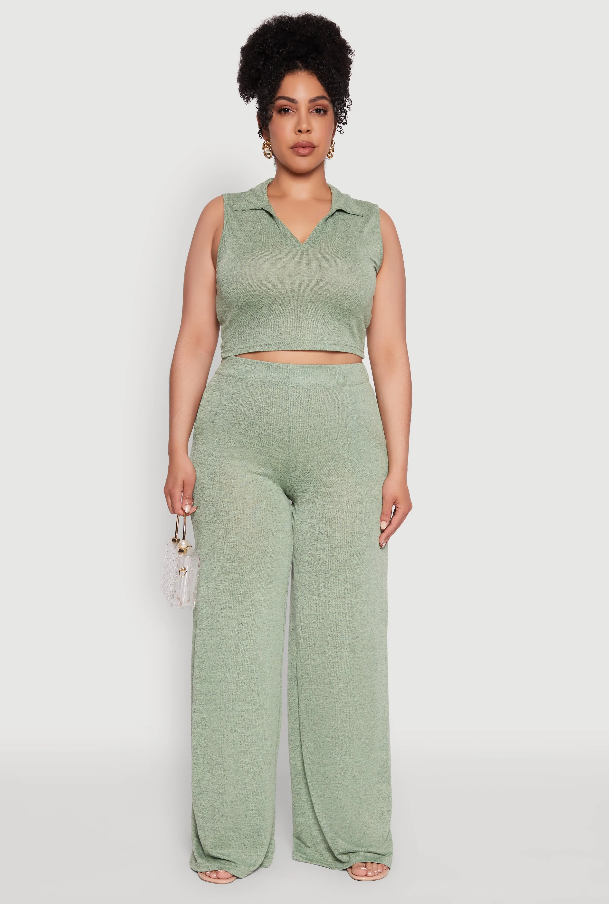 Plus Size Daisy Sleeveless Cropped Polo Top sold by Rainbow product image thumbnail 2