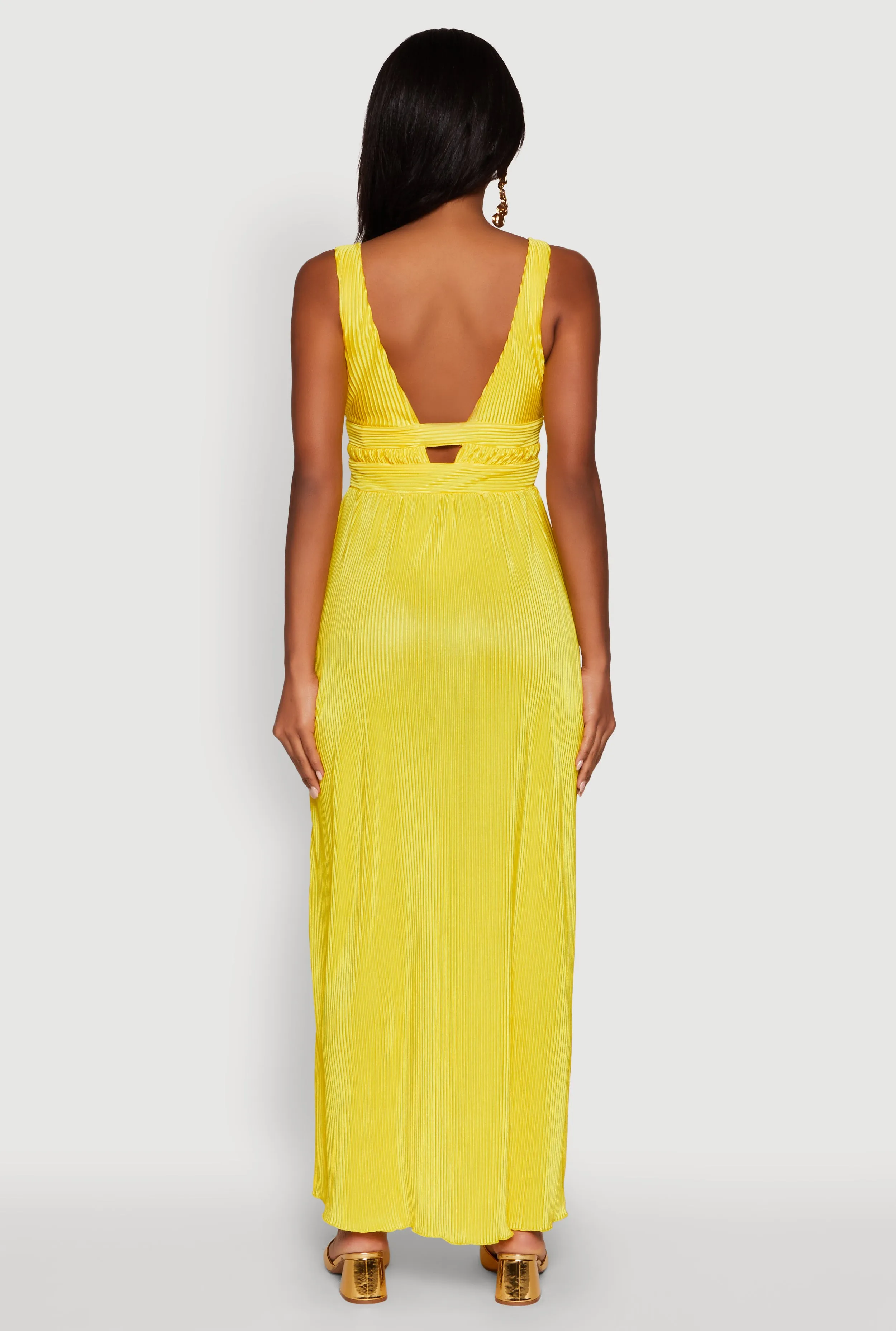 Elegant Sleeveless Plisse Empire Waist Dress sold by Rainbow product image thumbnail 5