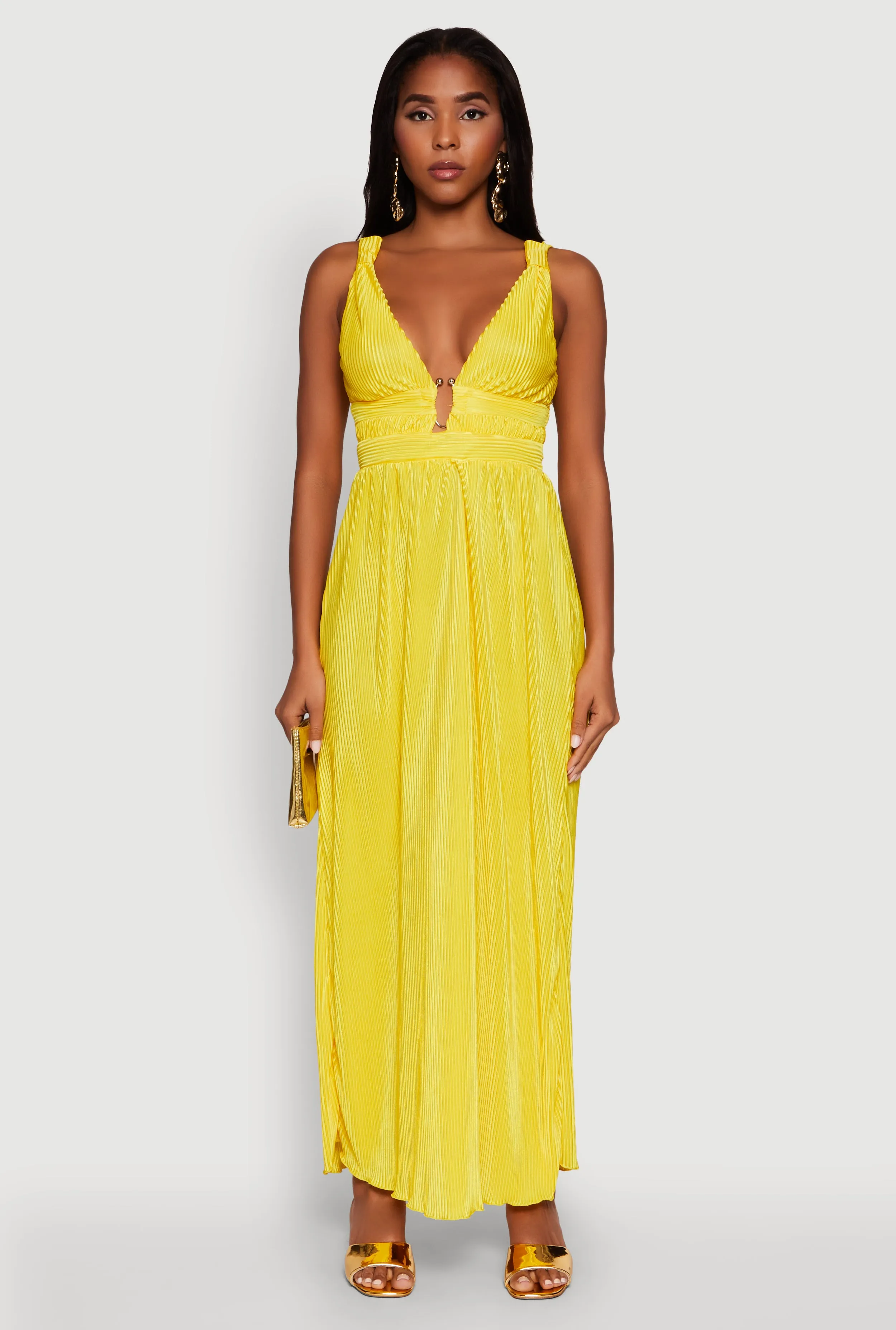 Elegant Sleeveless Plisse Empire Waist Dress sold by Rainbow product image thumbnail 2