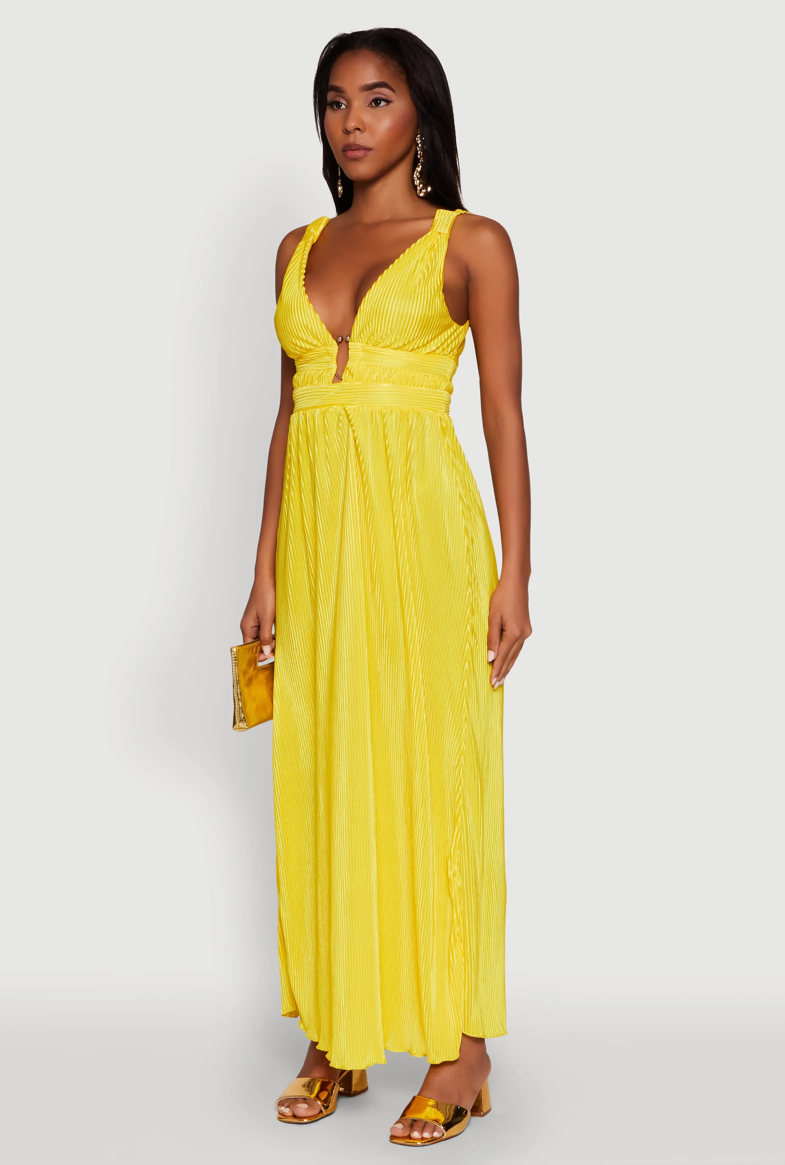 Elegant Sleeveless Plisse Empire Waist Dress sold by Rainbow product image thumbnail 3