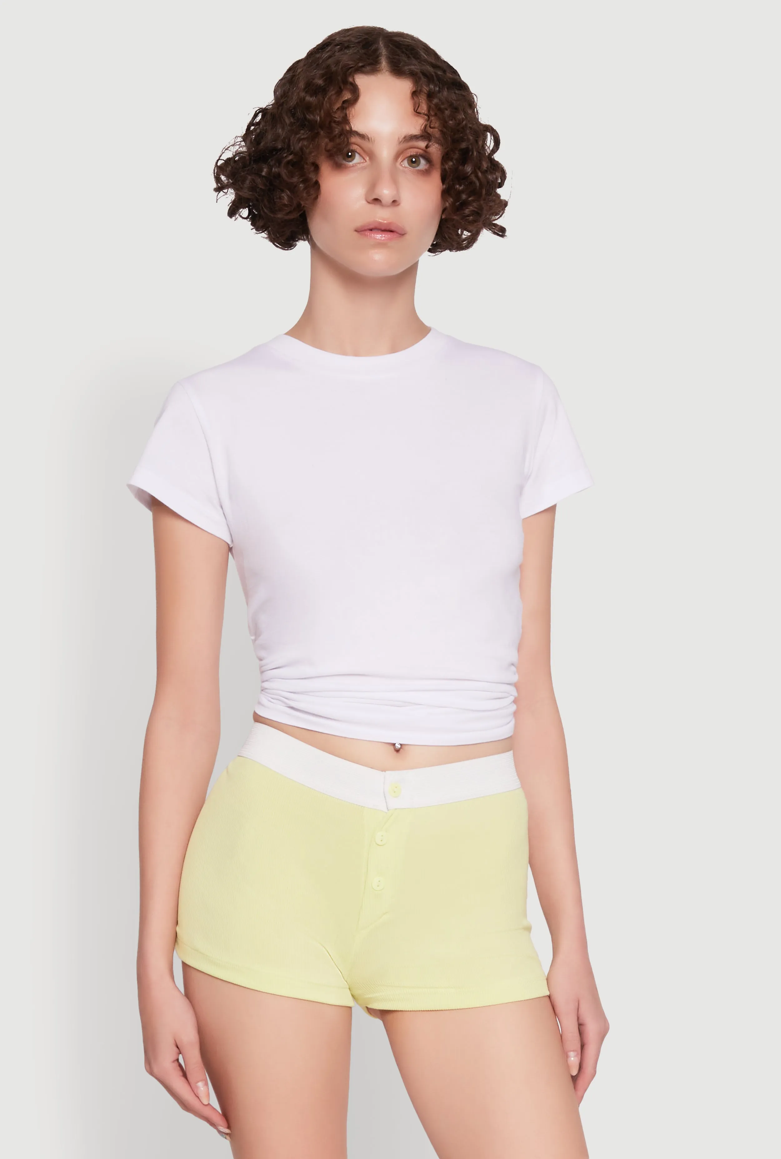 Trendy Ribbed Knit Sleep Shorts sold by Rainbow