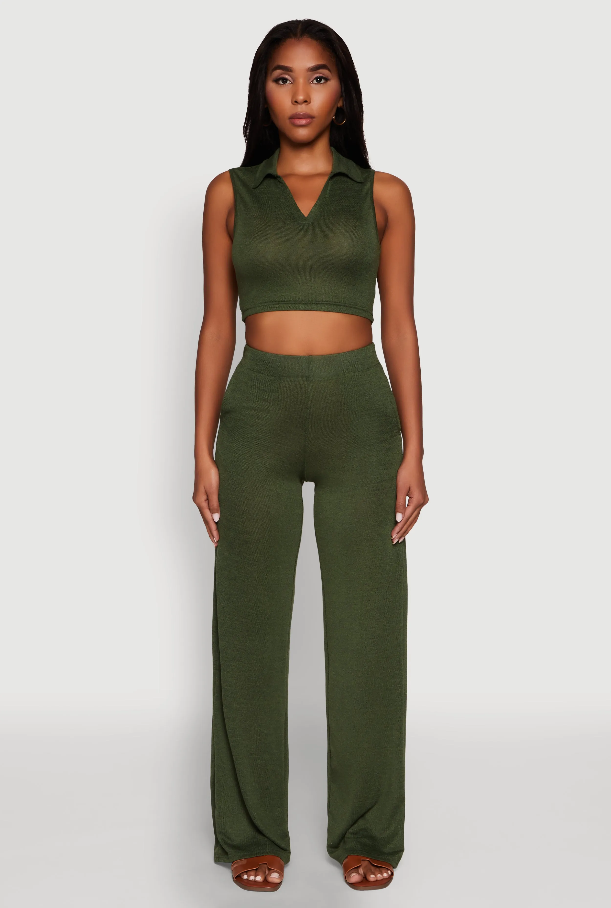 Daisy Sleeveless Collared Crop Top sold by Rainbow product image thumbnail 2