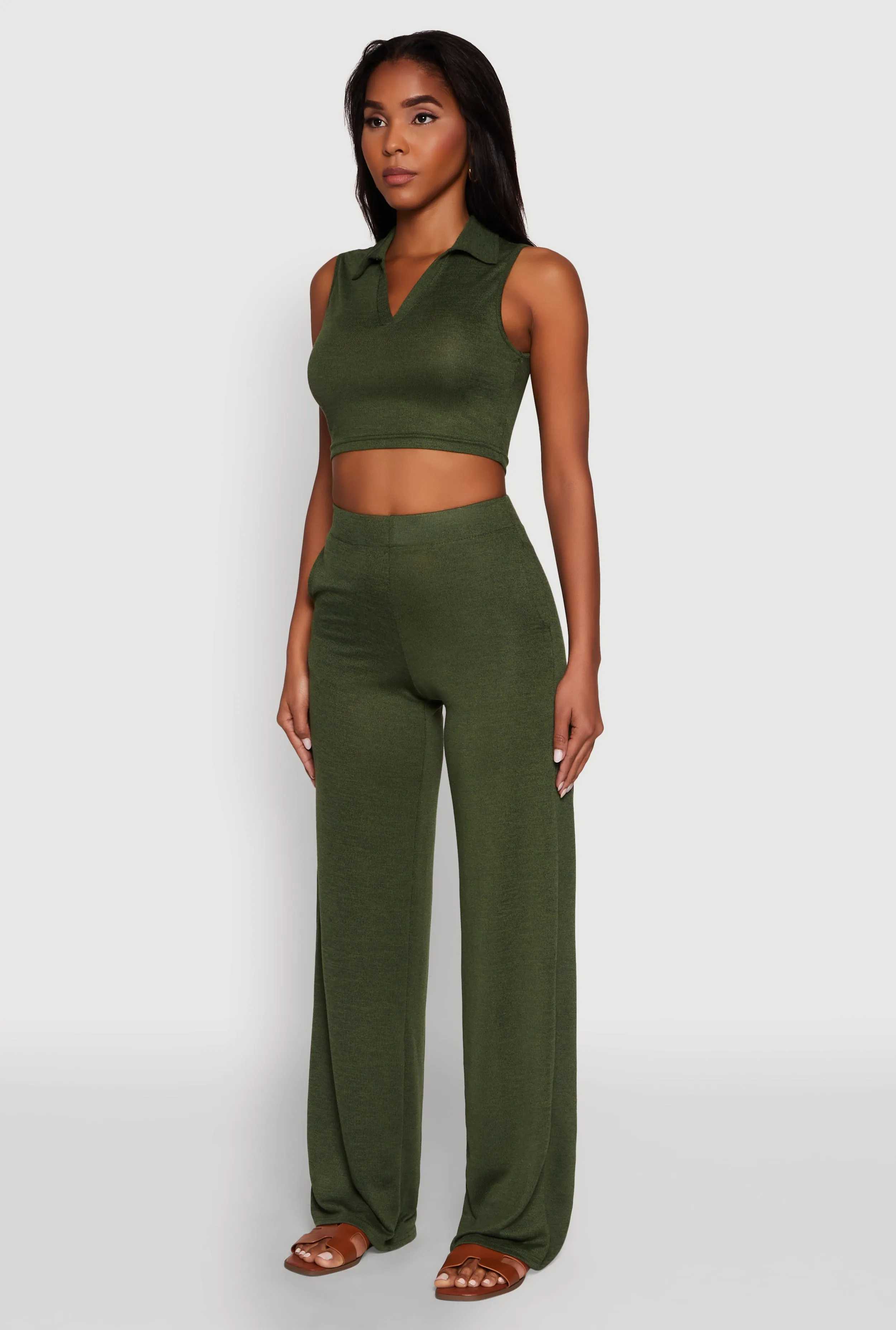 Daisy Sleeveless Collared Crop Top sold by Rainbow product image thumbnail 5