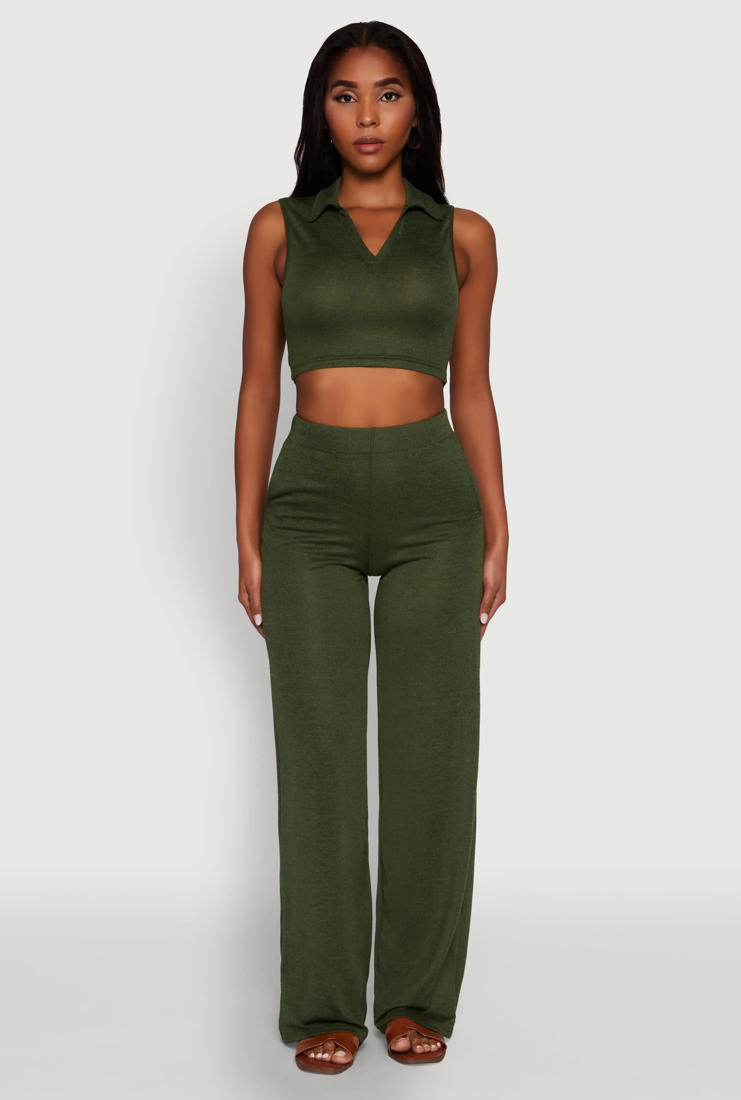 Daisy Sleeveless Collared Crop Top sold by Rainbow product image thumbnail 3