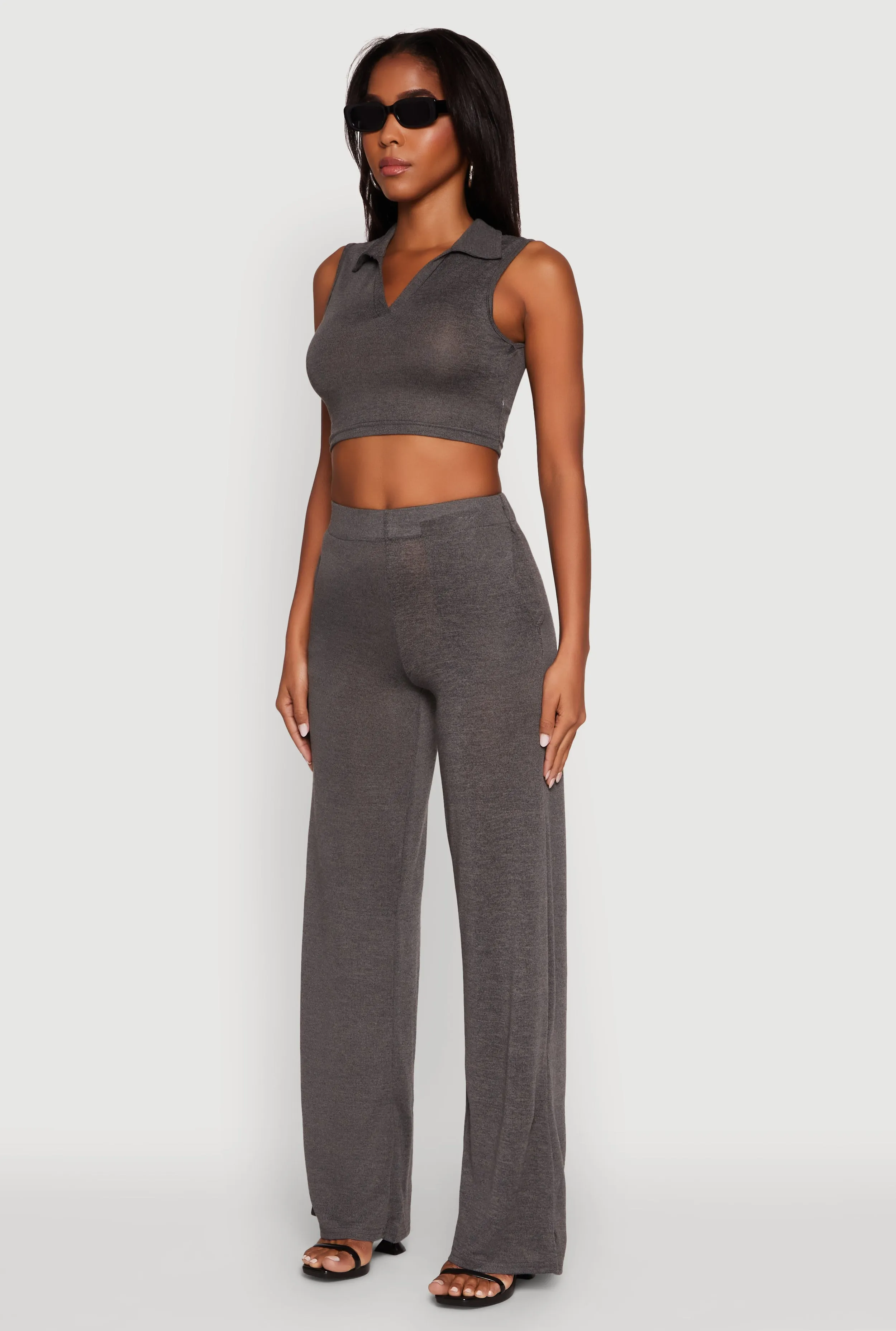 Daisy Sleeveless Collared Crop Top sold by Rainbow product image thumbnail 5