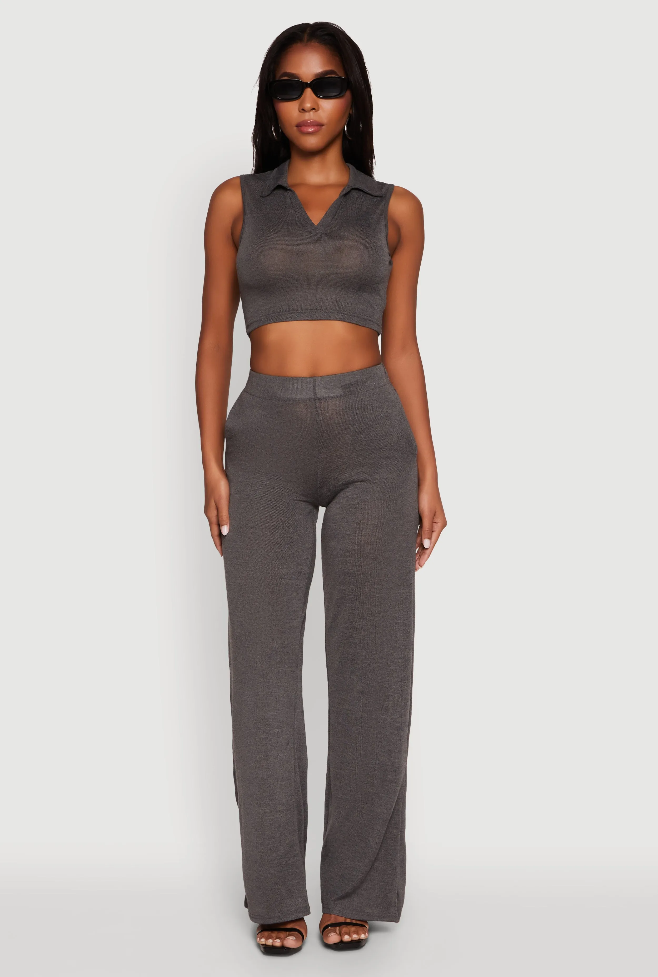 Daisy Sleeveless Collared Crop Top sold by Rainbow product image thumbnail 3