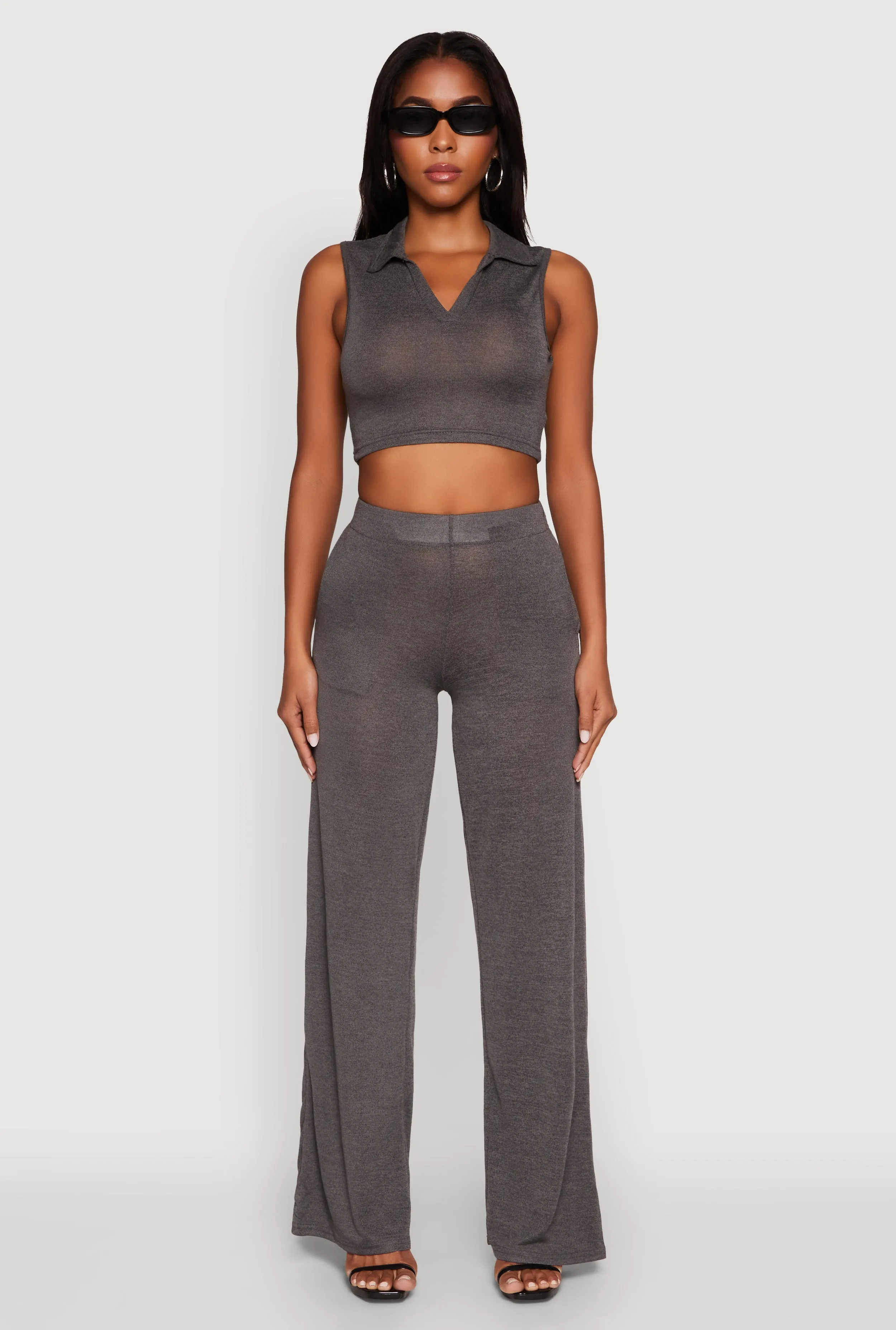 Daisy Sleeveless Collared Crop Top sold by Rainbow product image thumbnail 2