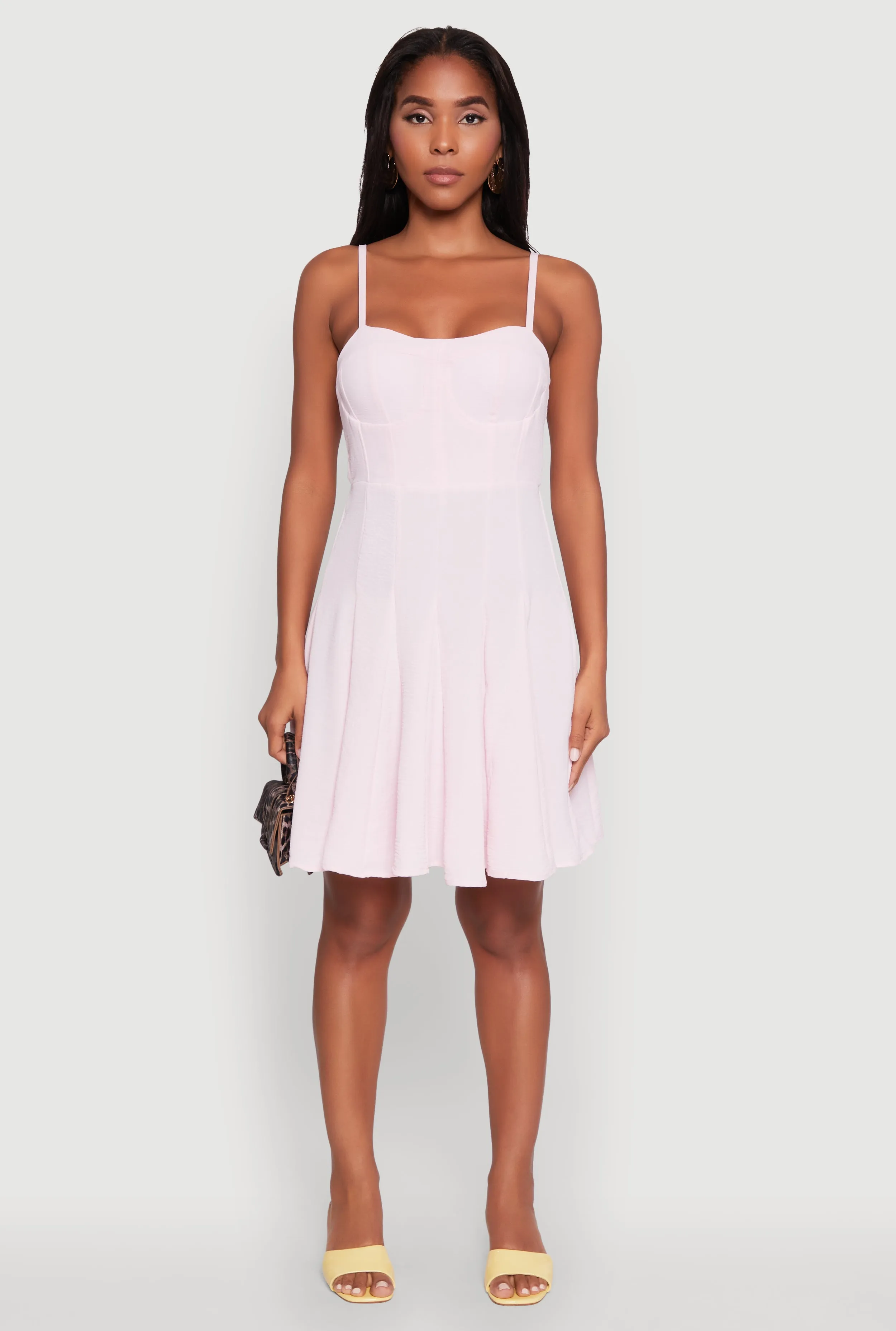 Trendy Crepe Knit Padded Bustier Skater Dress sold by Rainbow product image thumbnail 2