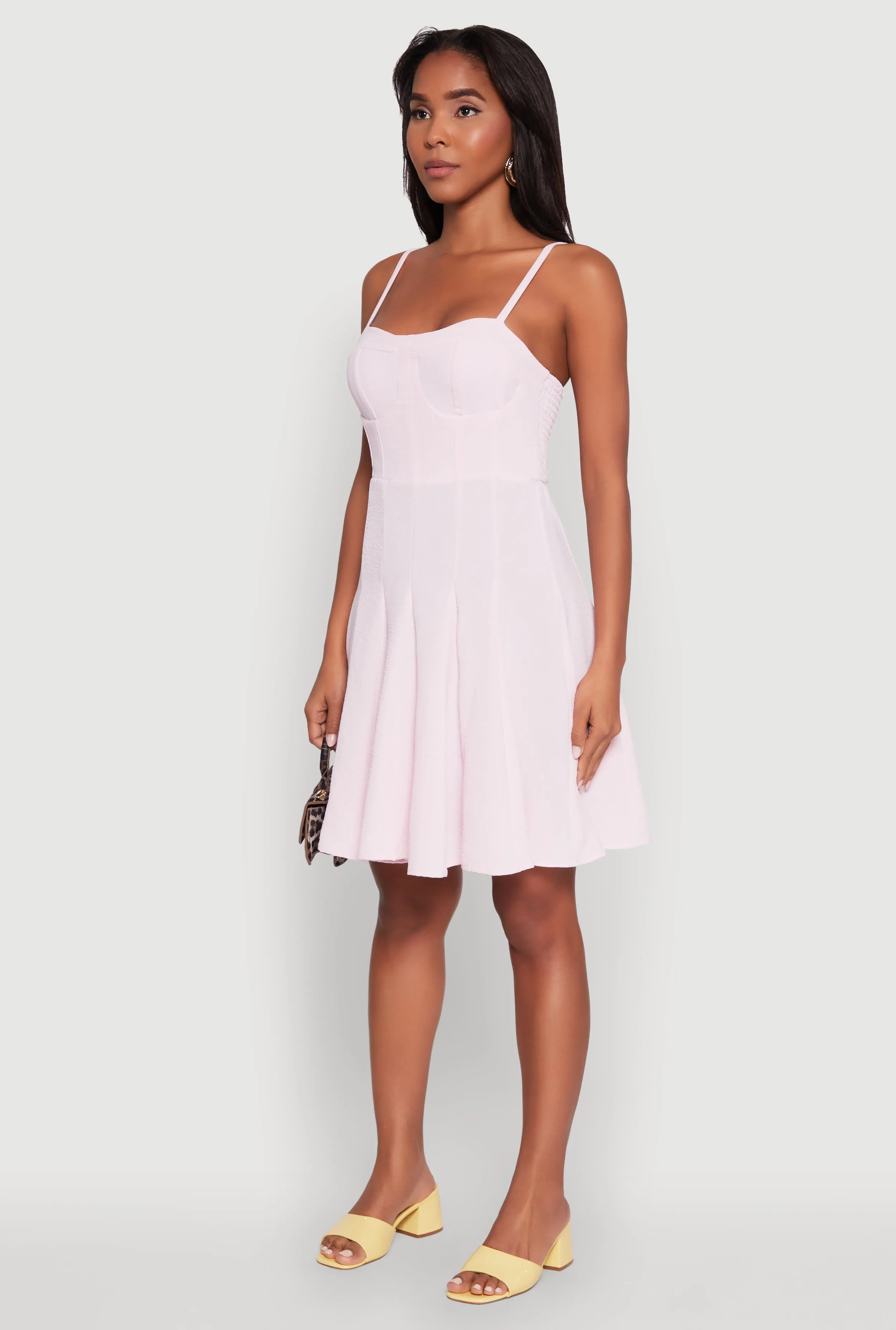 Trendy Crepe Knit Padded Bustier Skater Dress sold by Rainbow product image thumbnail 3