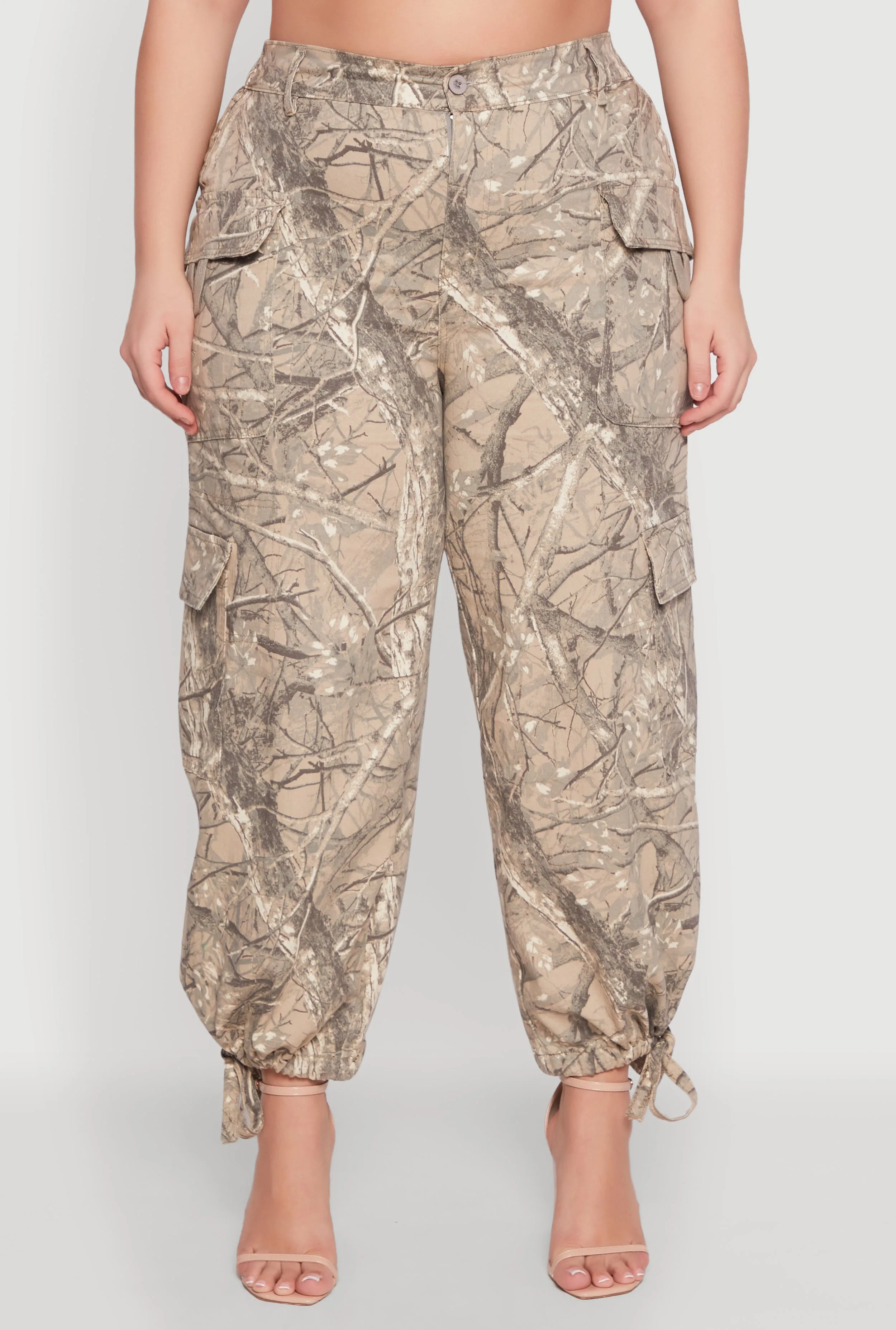 Plus Size Almost Famous High Waisted Tapered Cargo Joggers sold by Rainbow product image thumbnail 5