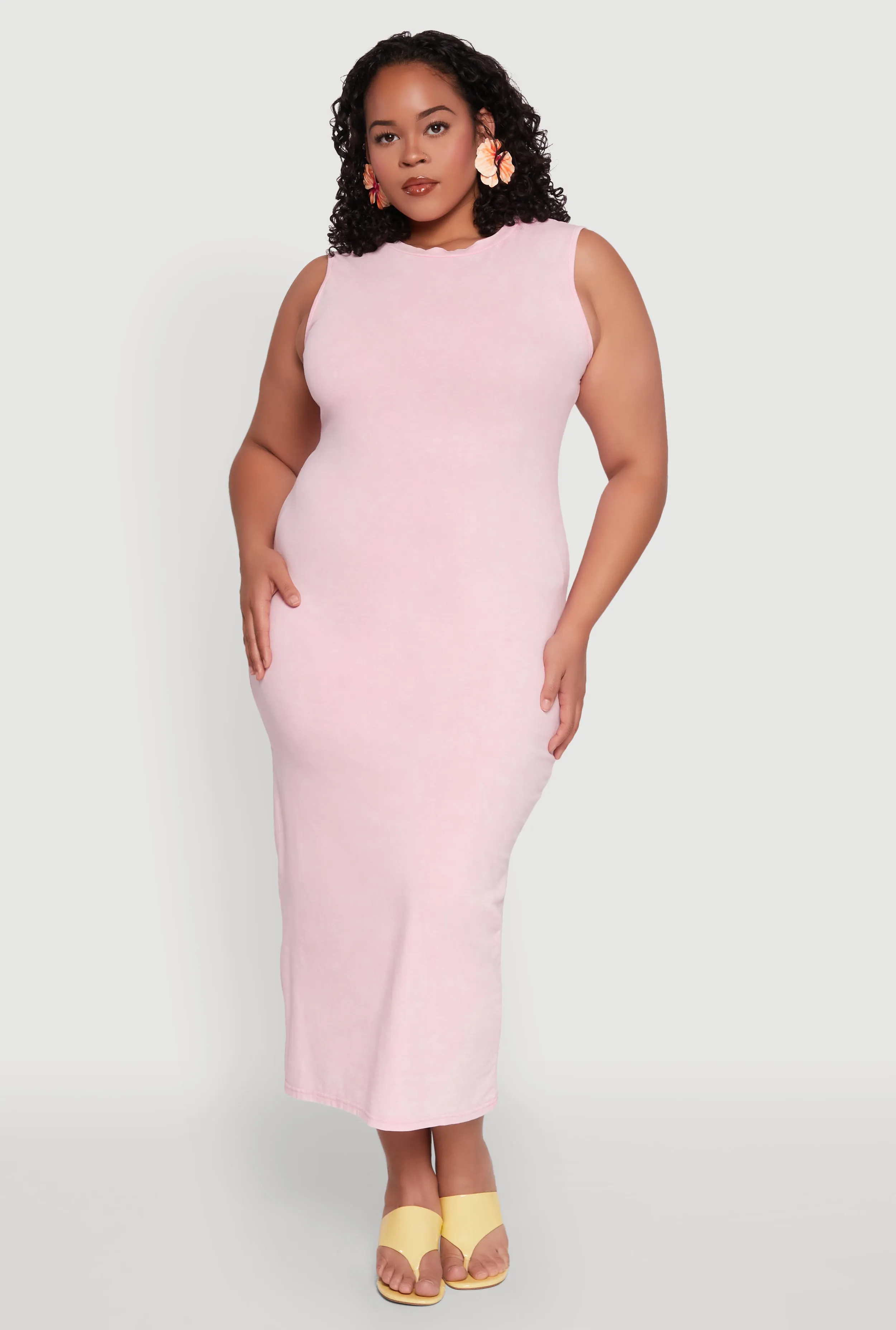 Plus Size Daisy Mineral Wash Maxi Tank Dress sold by Rainbow