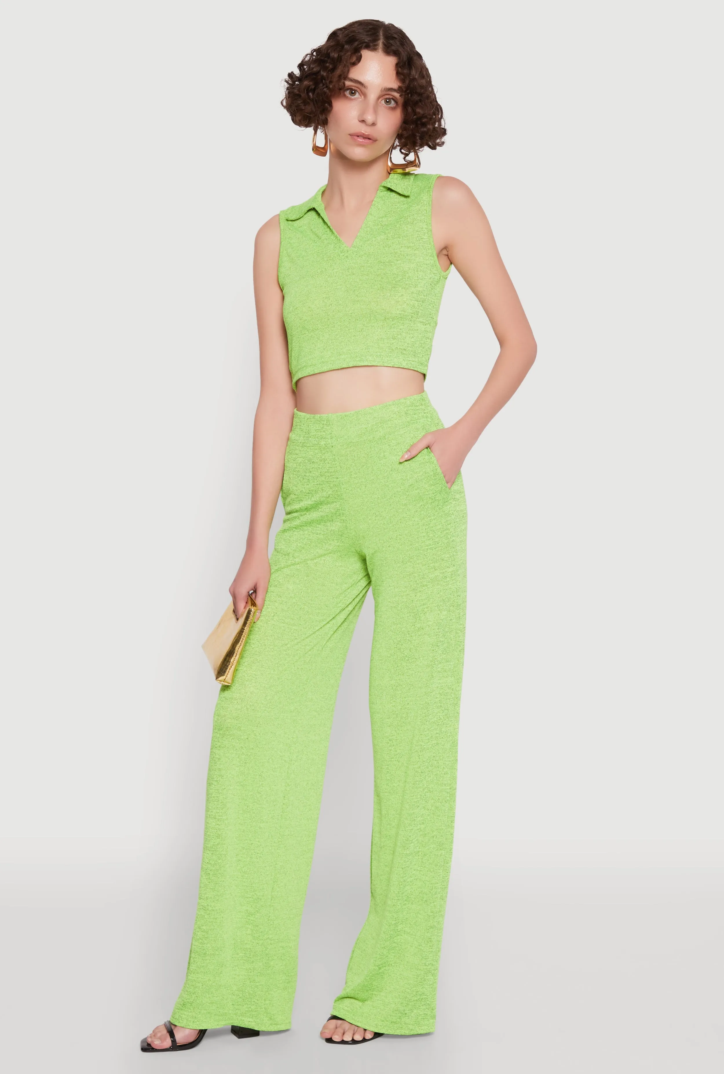 Daisy Sleeveless Collared Crop Top sold by Rainbow product image thumbnail 2