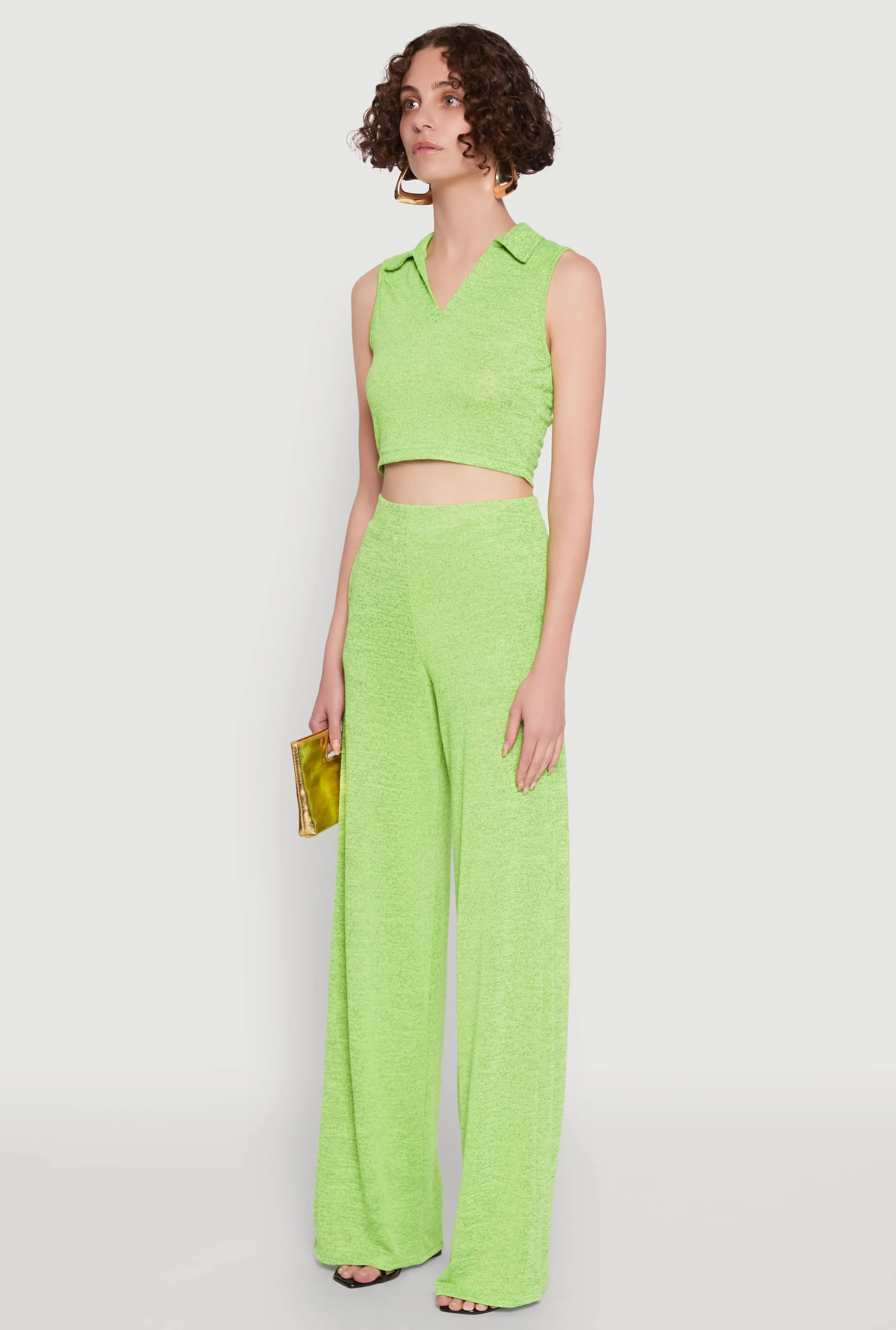 Daisy Sleeveless Collared Crop Top sold by Rainbow product image thumbnail 5