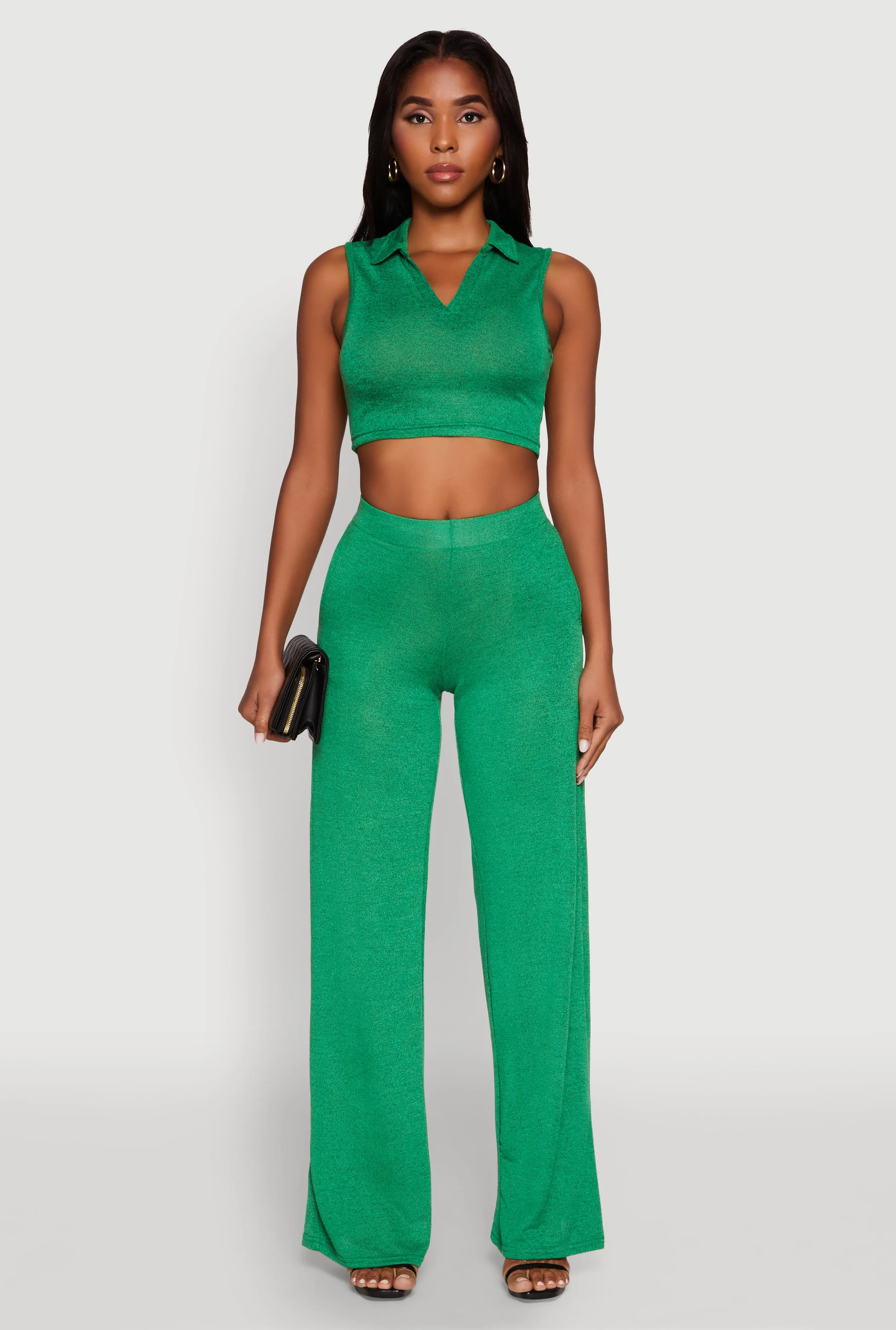 Daisy Sleeveless Collared Crop Top sold by Rainbow product image thumbnail 2