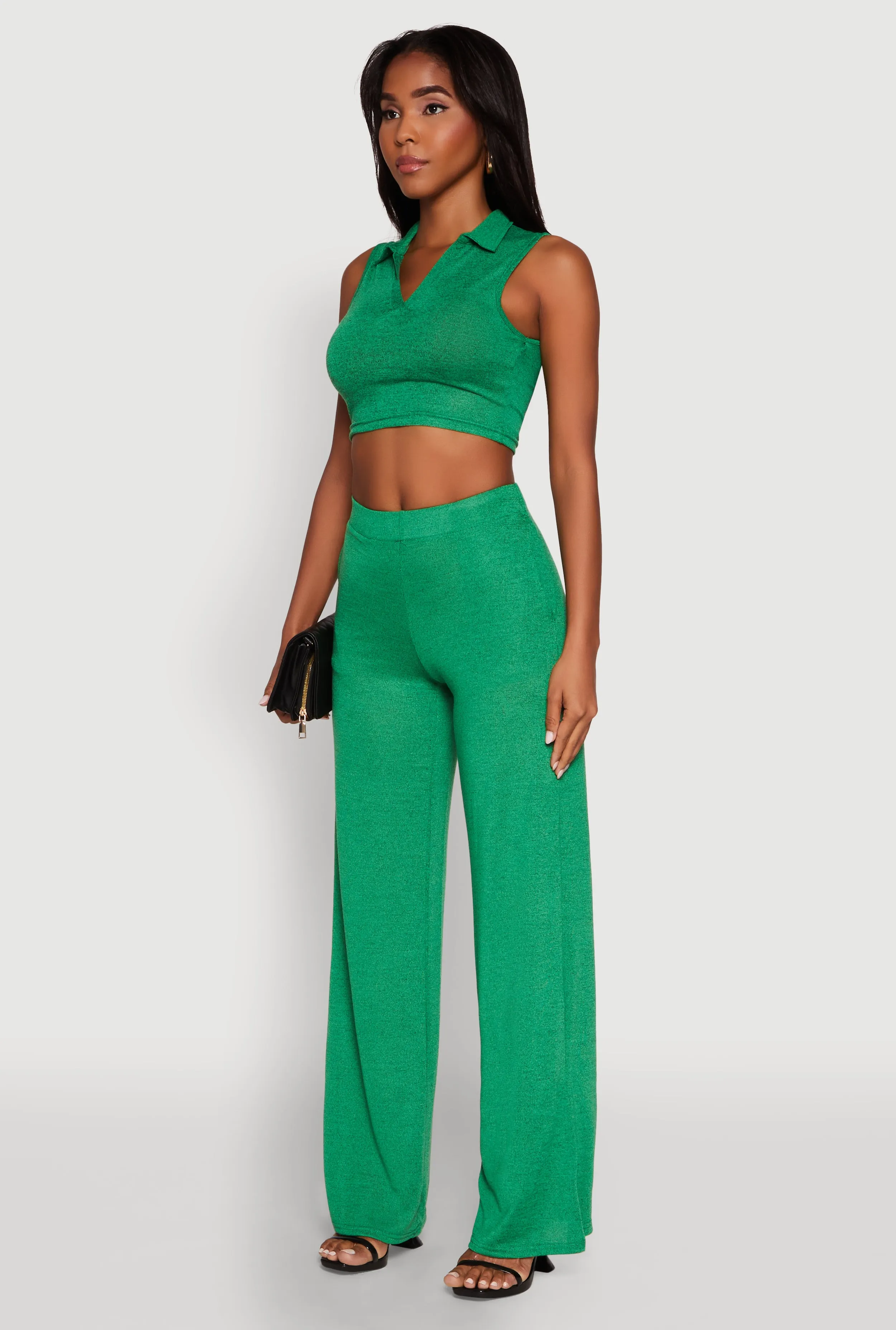 Daisy Sleeveless Collared Crop Top sold by Rainbow product image thumbnail 5