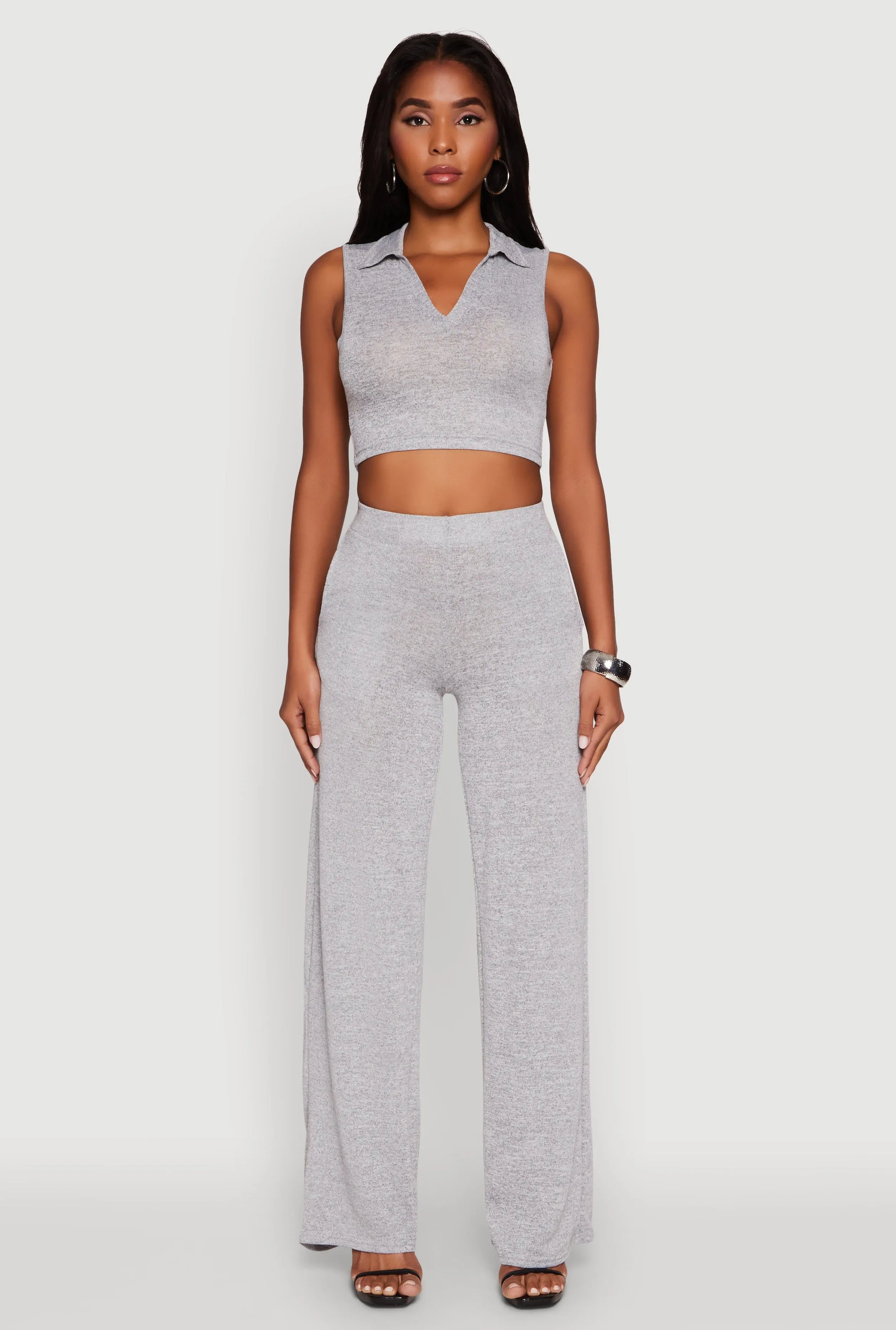 Daisy Sleeveless Collared Crop Top sold by Rainbow product image thumbnail 2