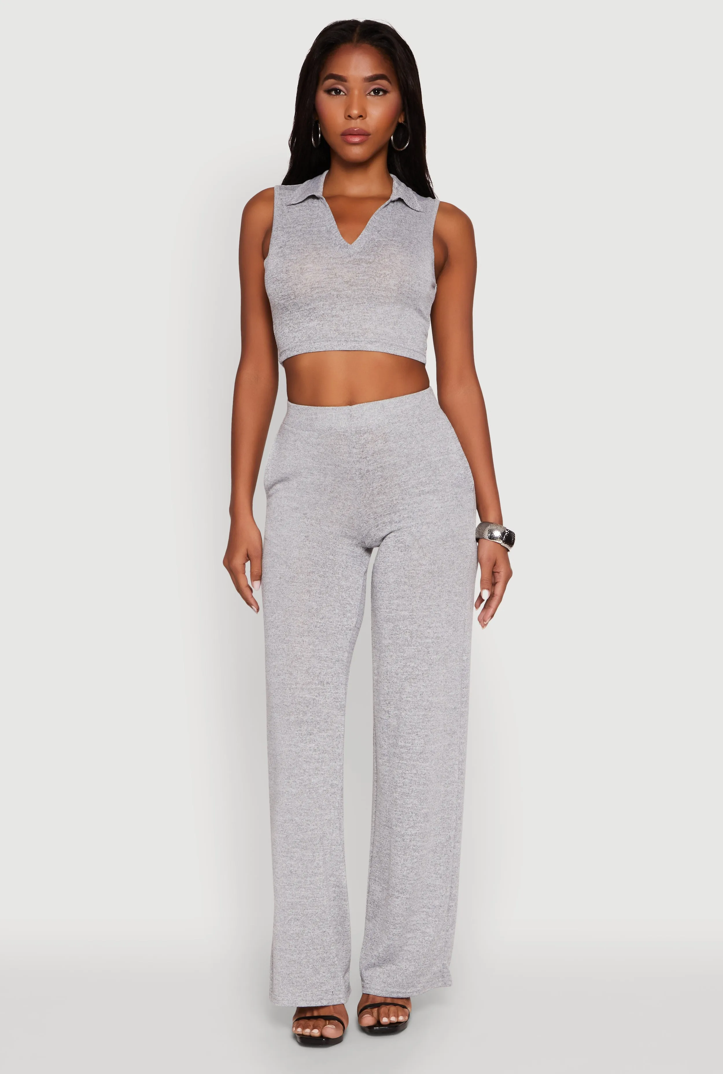 Daisy Sleeveless Collared Crop Top sold by Rainbow product image thumbnail 3