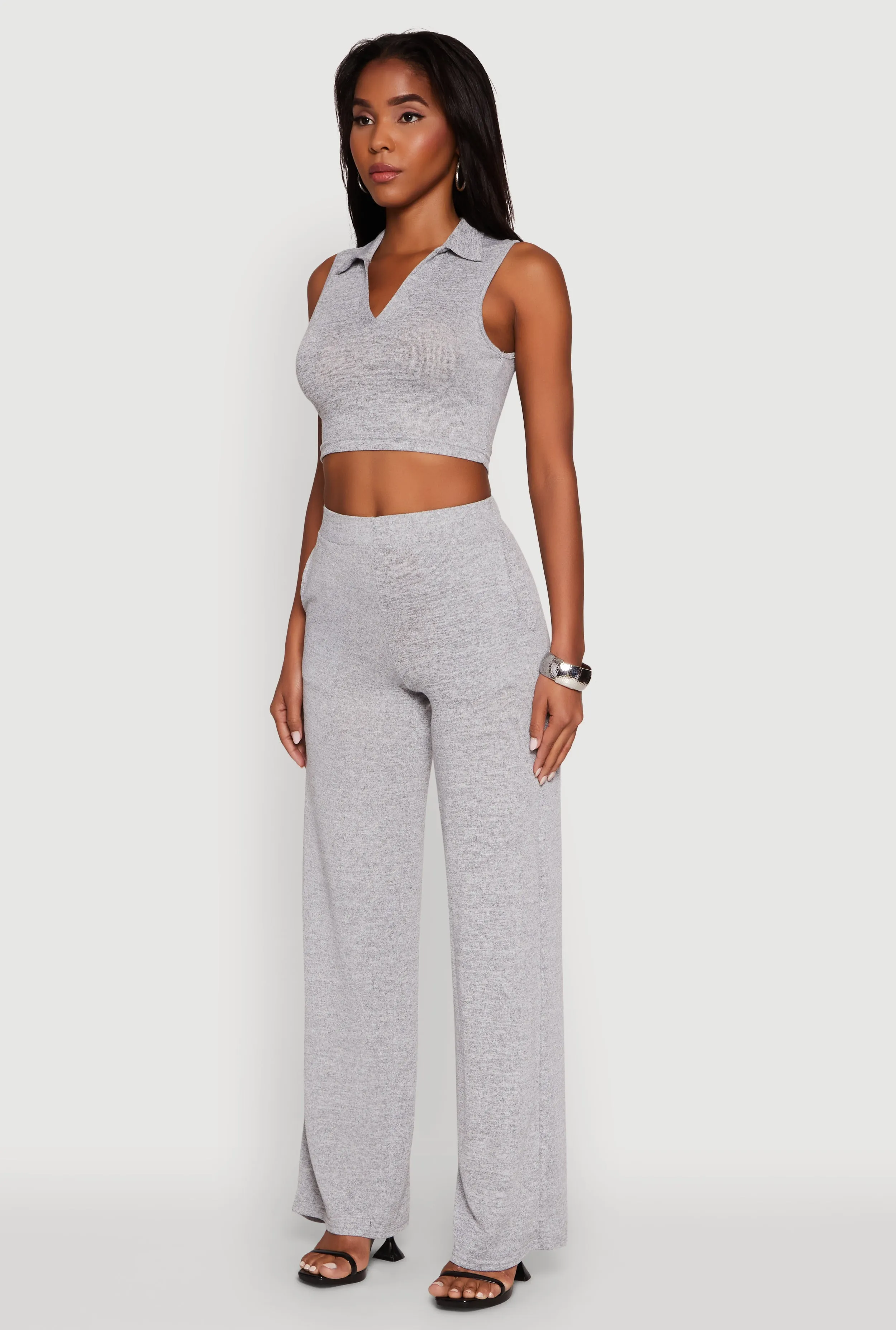 Daisy Sleeveless Collared Crop Top sold by Rainbow product image thumbnail 5