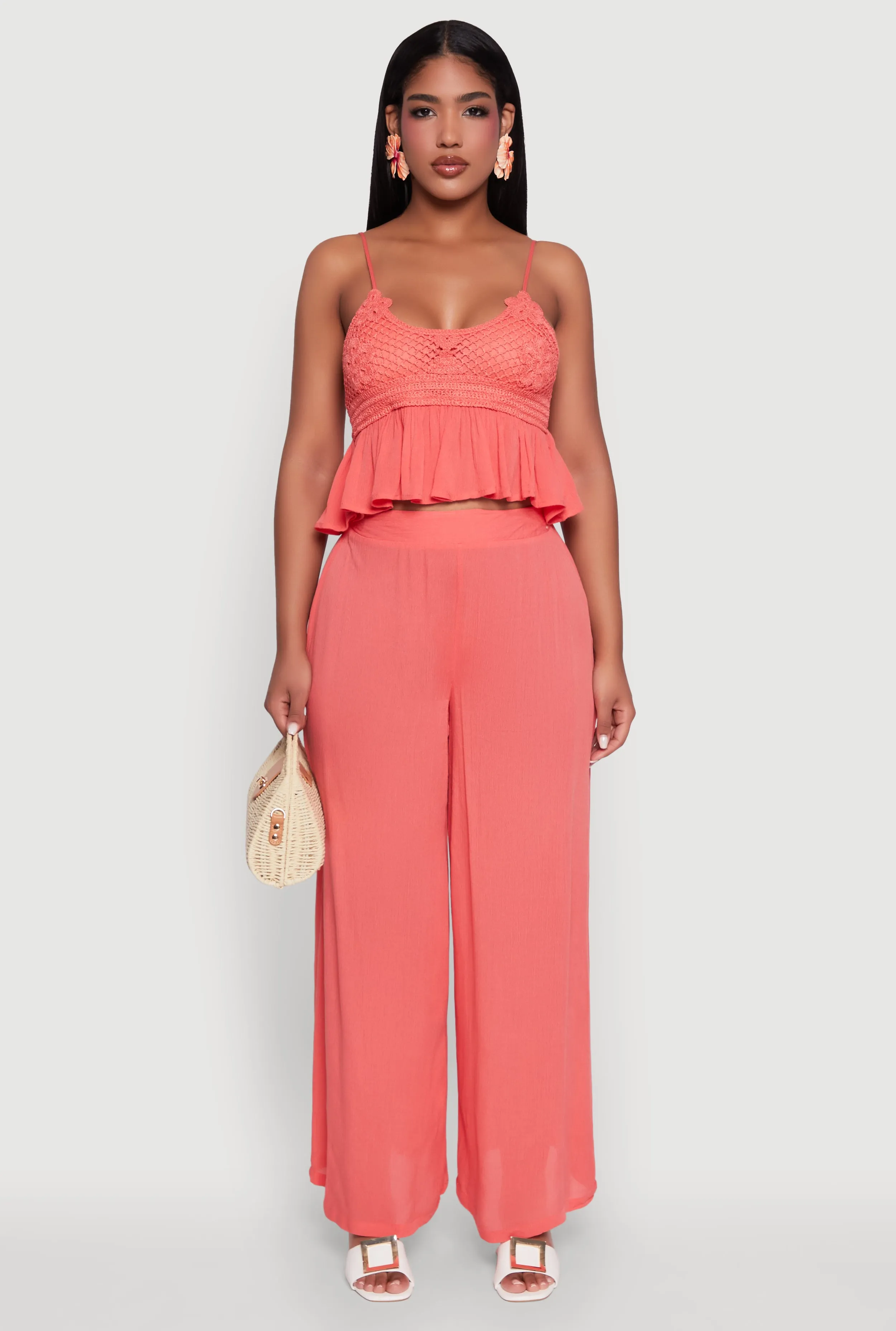 Stylish Gauze Knit High Waisted Palazzo Pants sold by Rainbow product image thumbnail 2