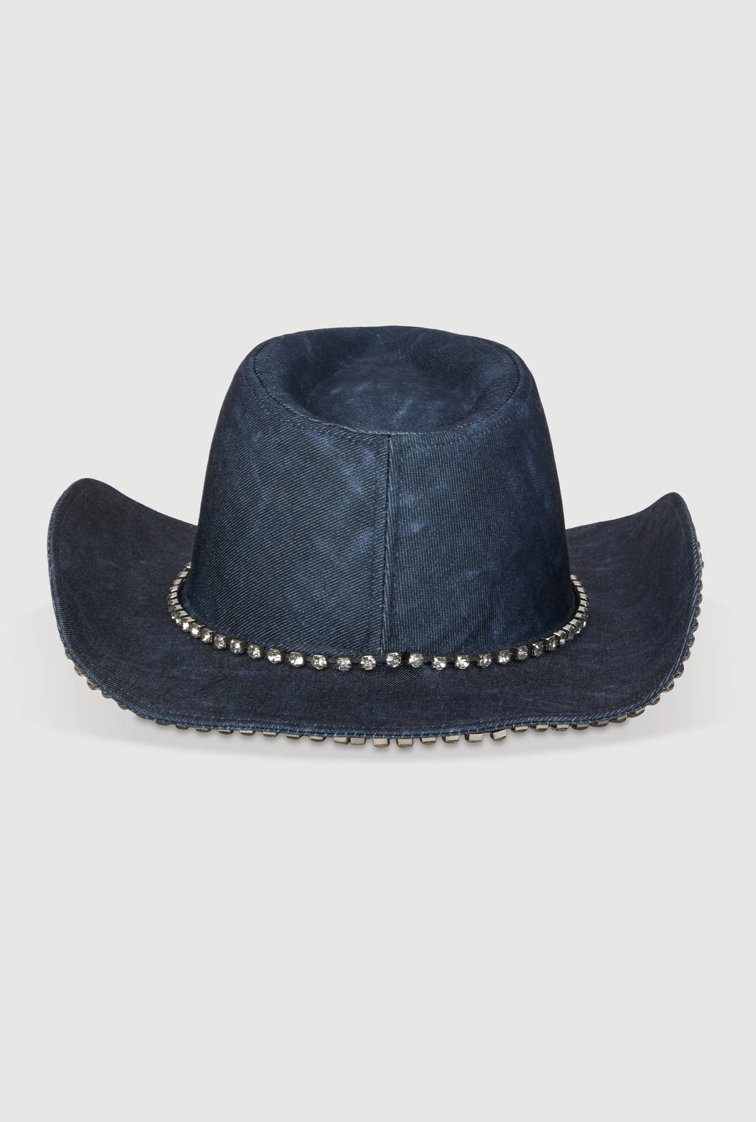 Rhinestone Trim Denim Print Cowboy Hat sold by Rainbow product image thumbnail 5