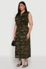 Plus Size Chic Sleeveless Shirt Dress with Tie Waist Belt sold by Rainbow
