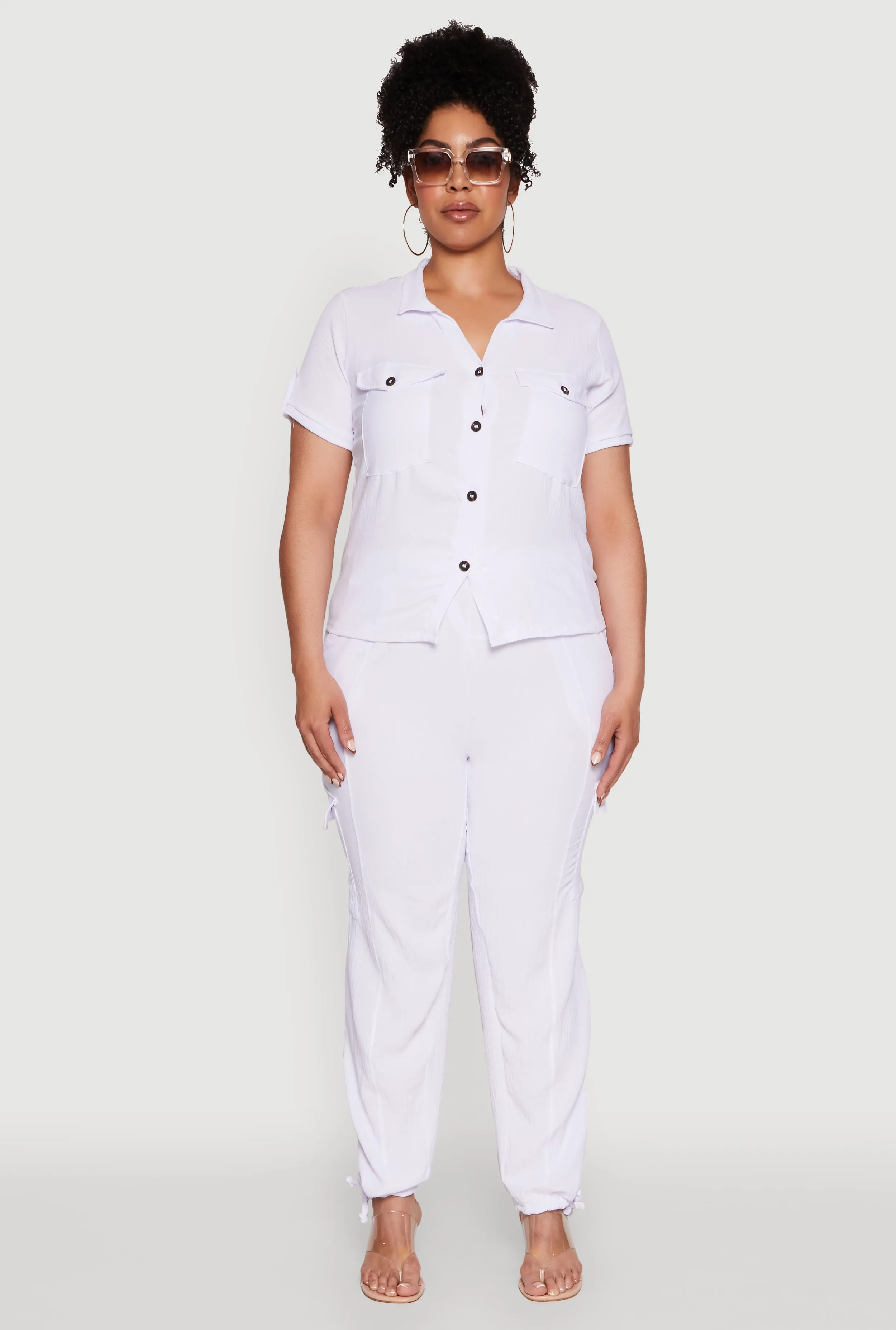 Plus Size Trendy High Waisted Cargo Pants sold by Rainbow