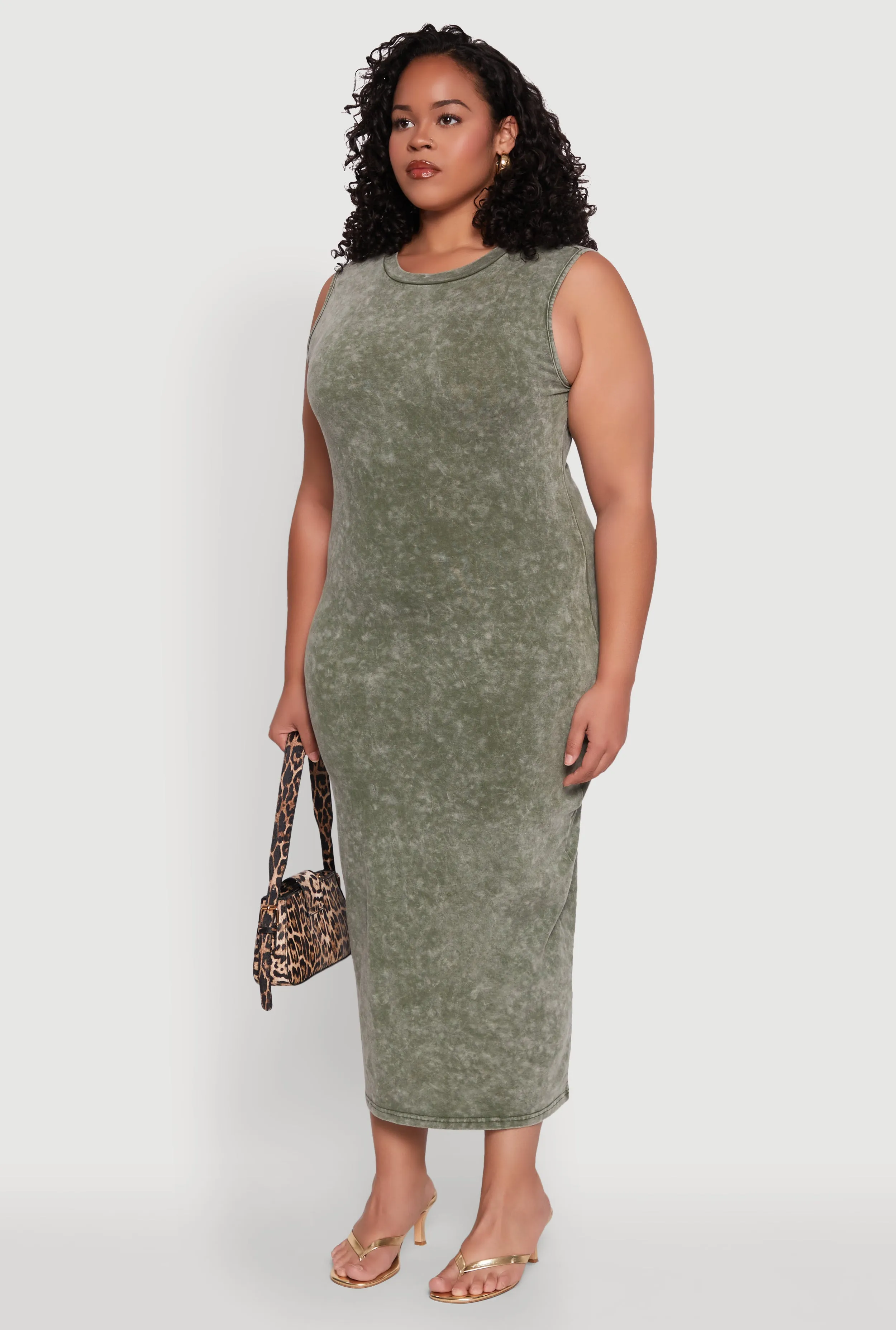 Plus Size Daisy Mineral Wash Maxi Tank Dress sold by Rainbow product image thumbnail 3
