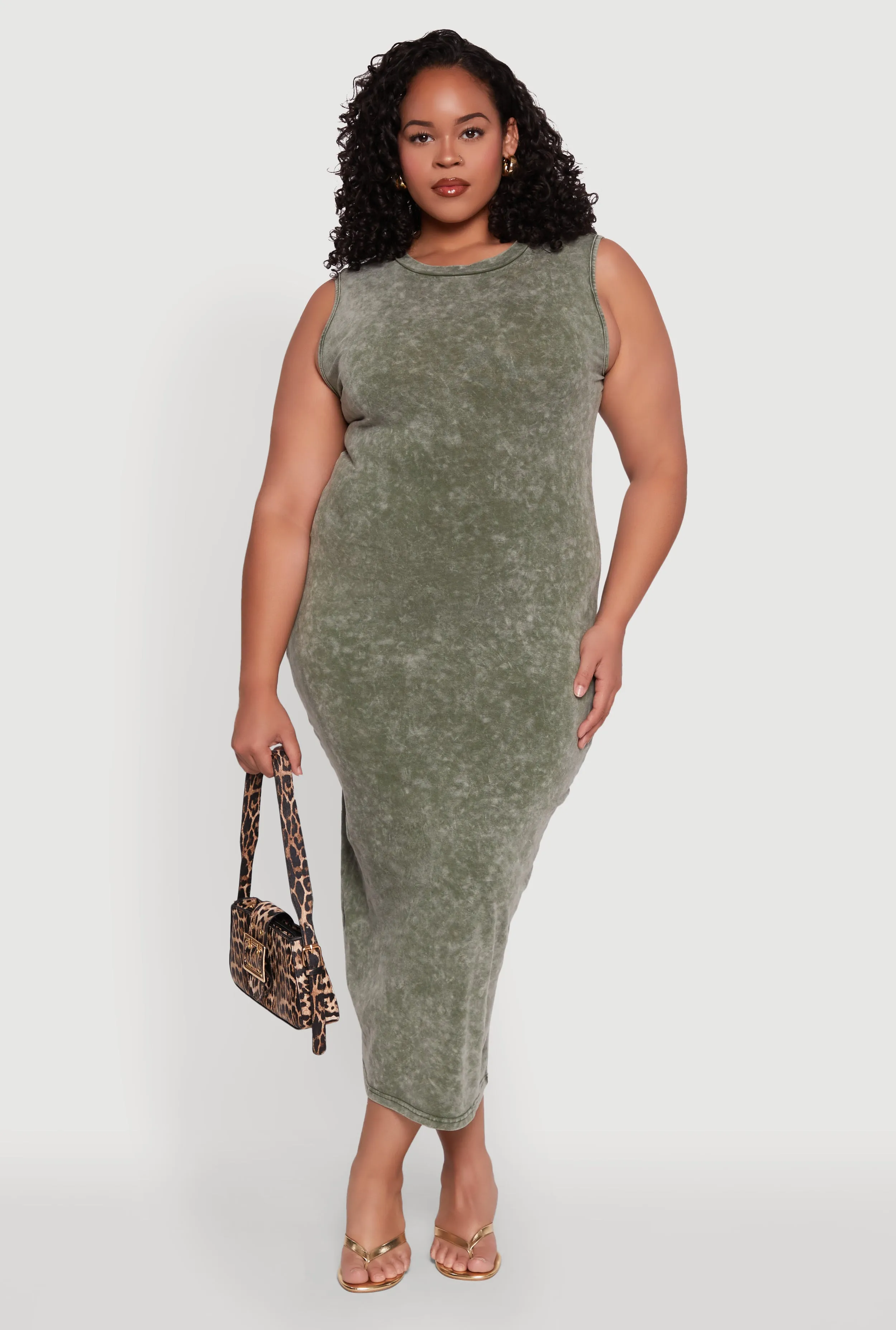 Plus Size Daisy Mineral Wash Maxi Tank Dress sold by Rainbow