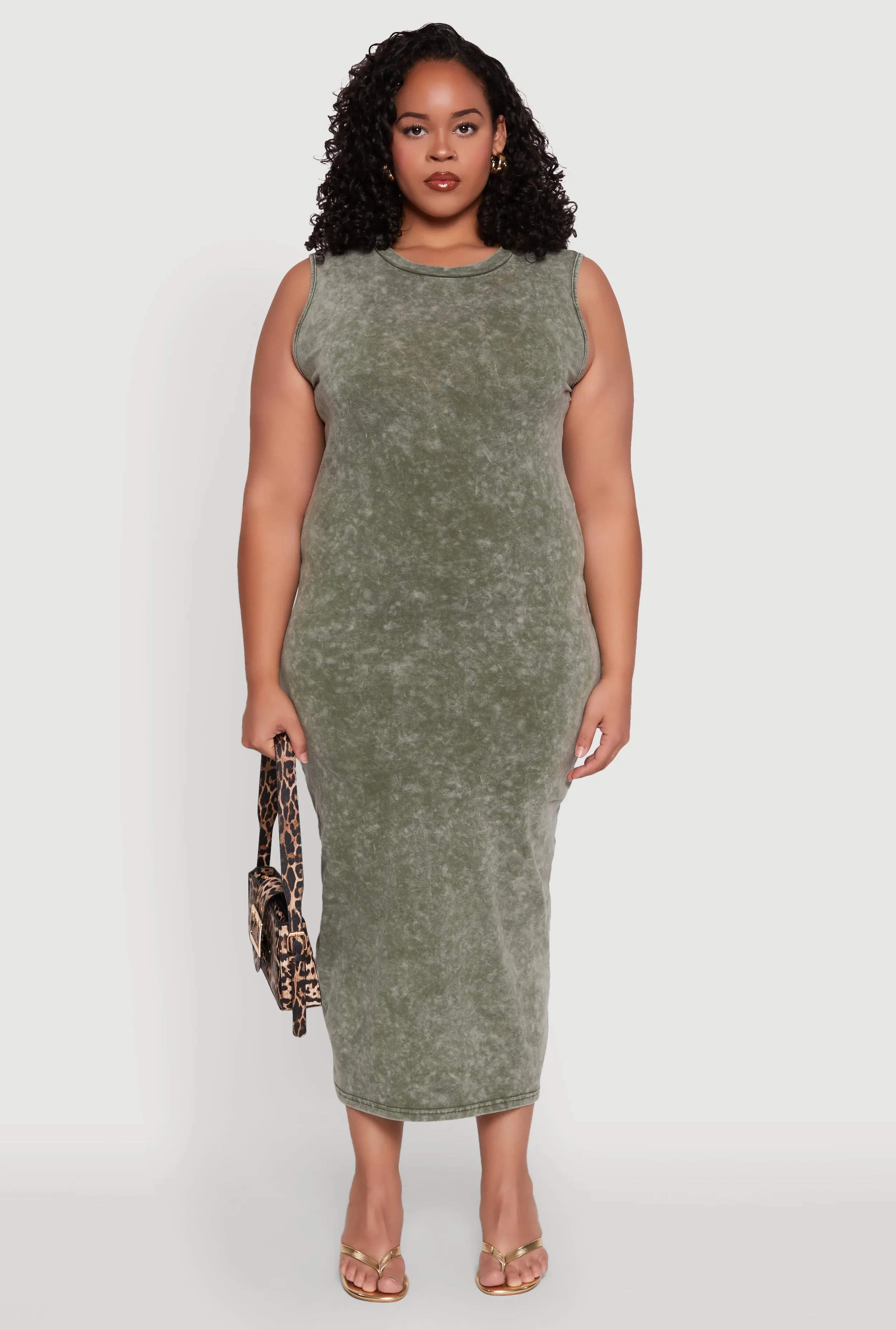 Plus Size Daisy Mineral Wash Maxi Tank Dress sold by Rainbow product image thumbnail 2