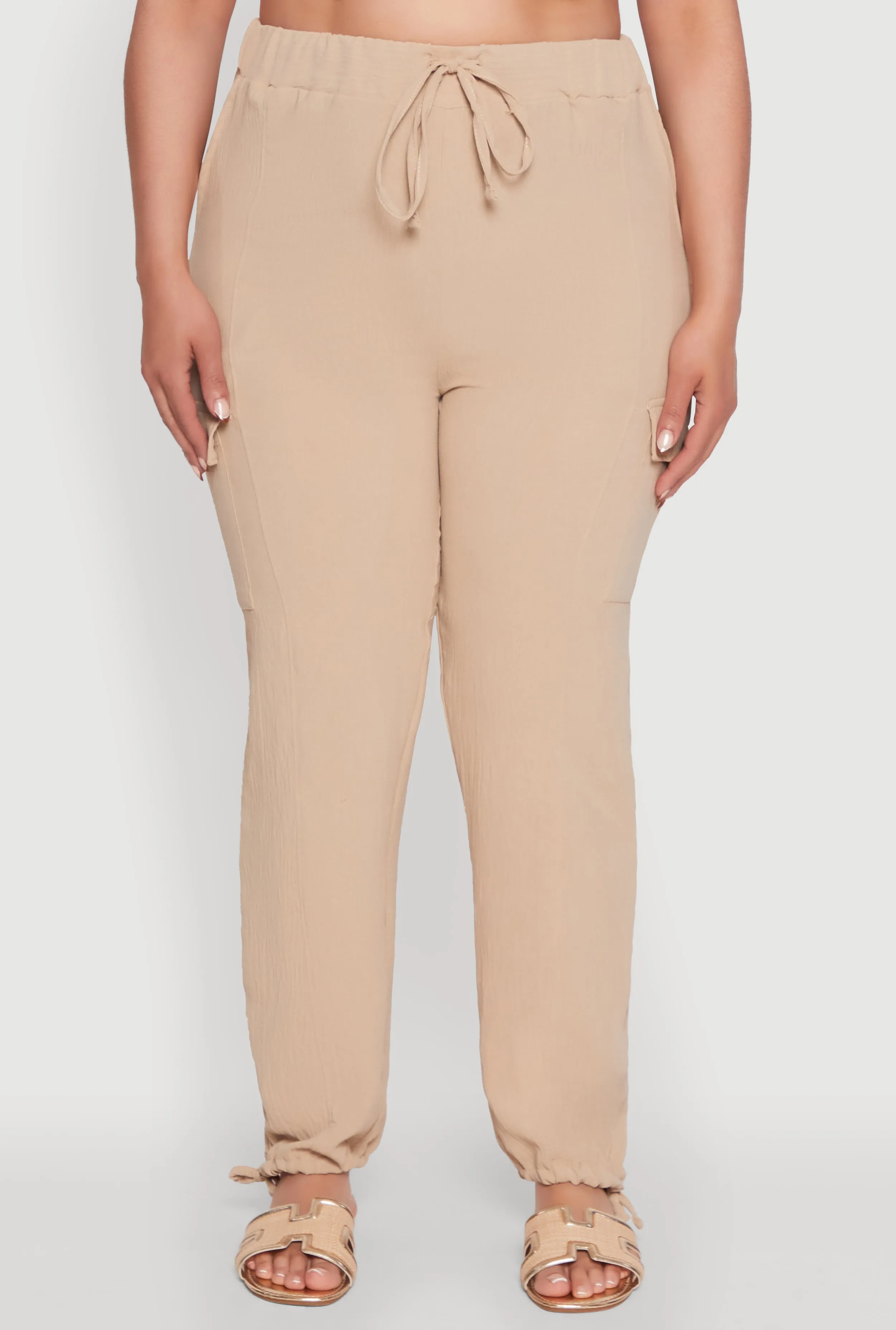 Plus Size Trendy High Waisted Cargo Pants sold by Rainbow product image thumbnail 3