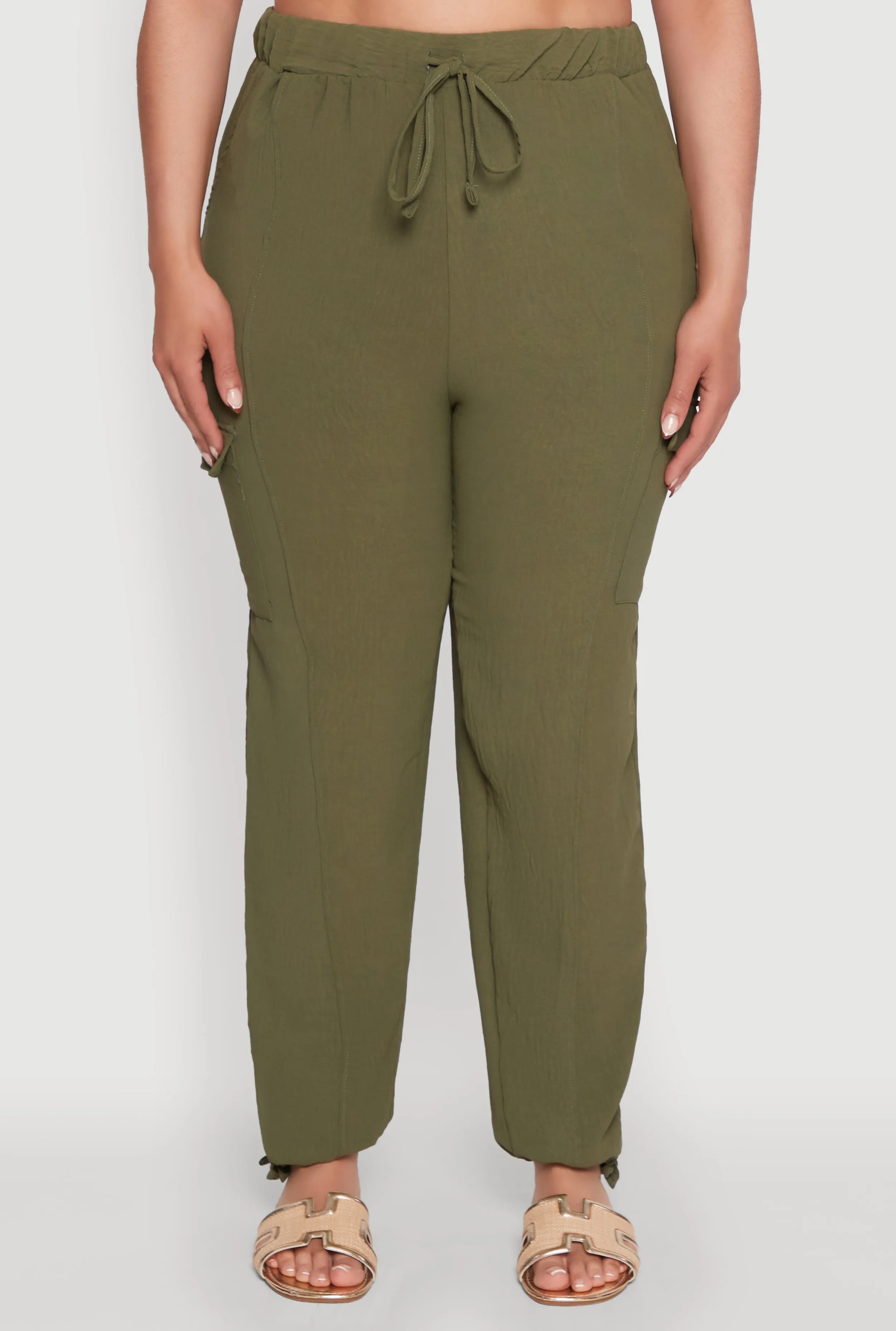 Plus Size Trendy High Waisted Cargo Pants sold by Rainbow product image thumbnail 3