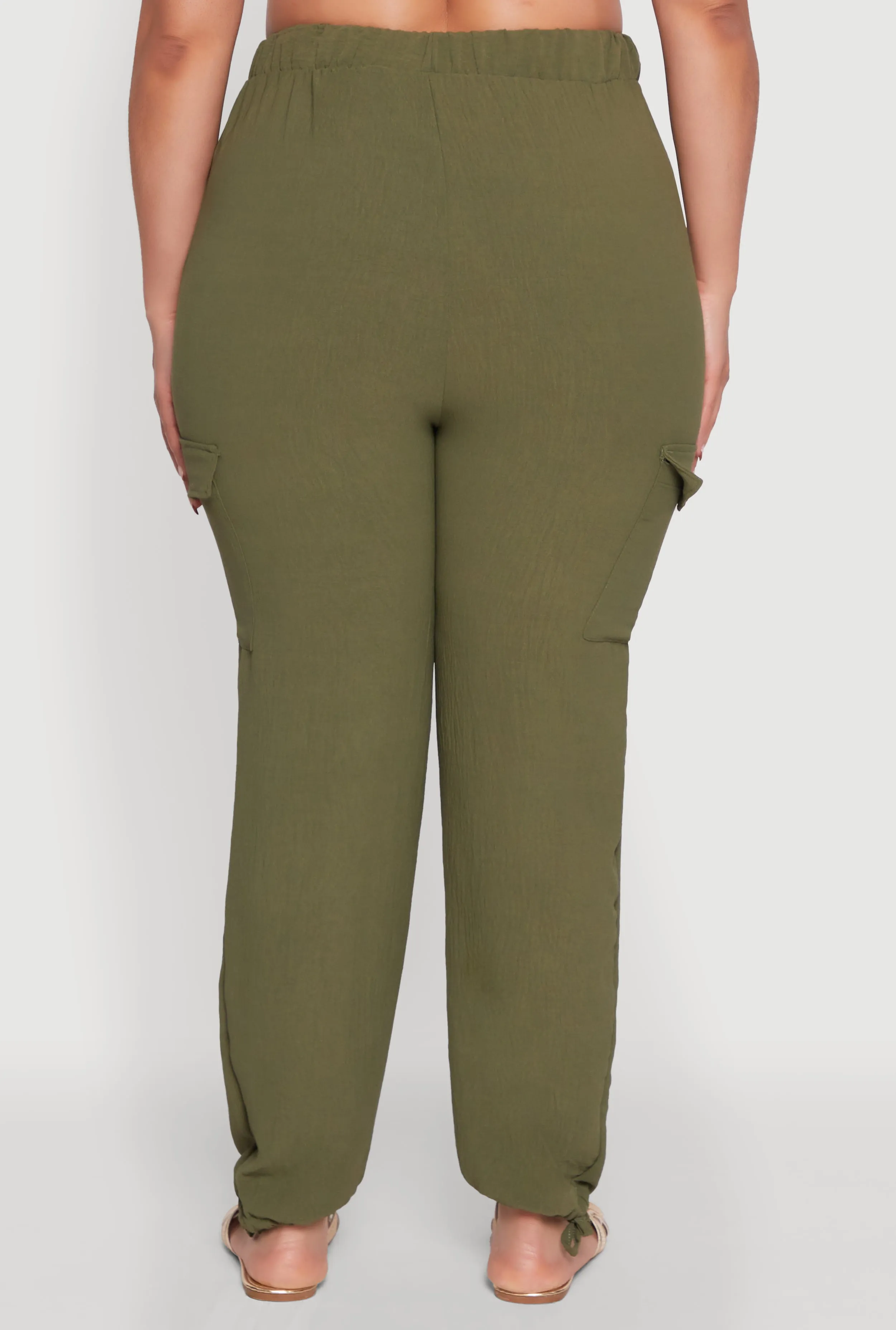 Plus Size Trendy High Waisted Cargo Pants sold by Rainbow product image thumbnail 5