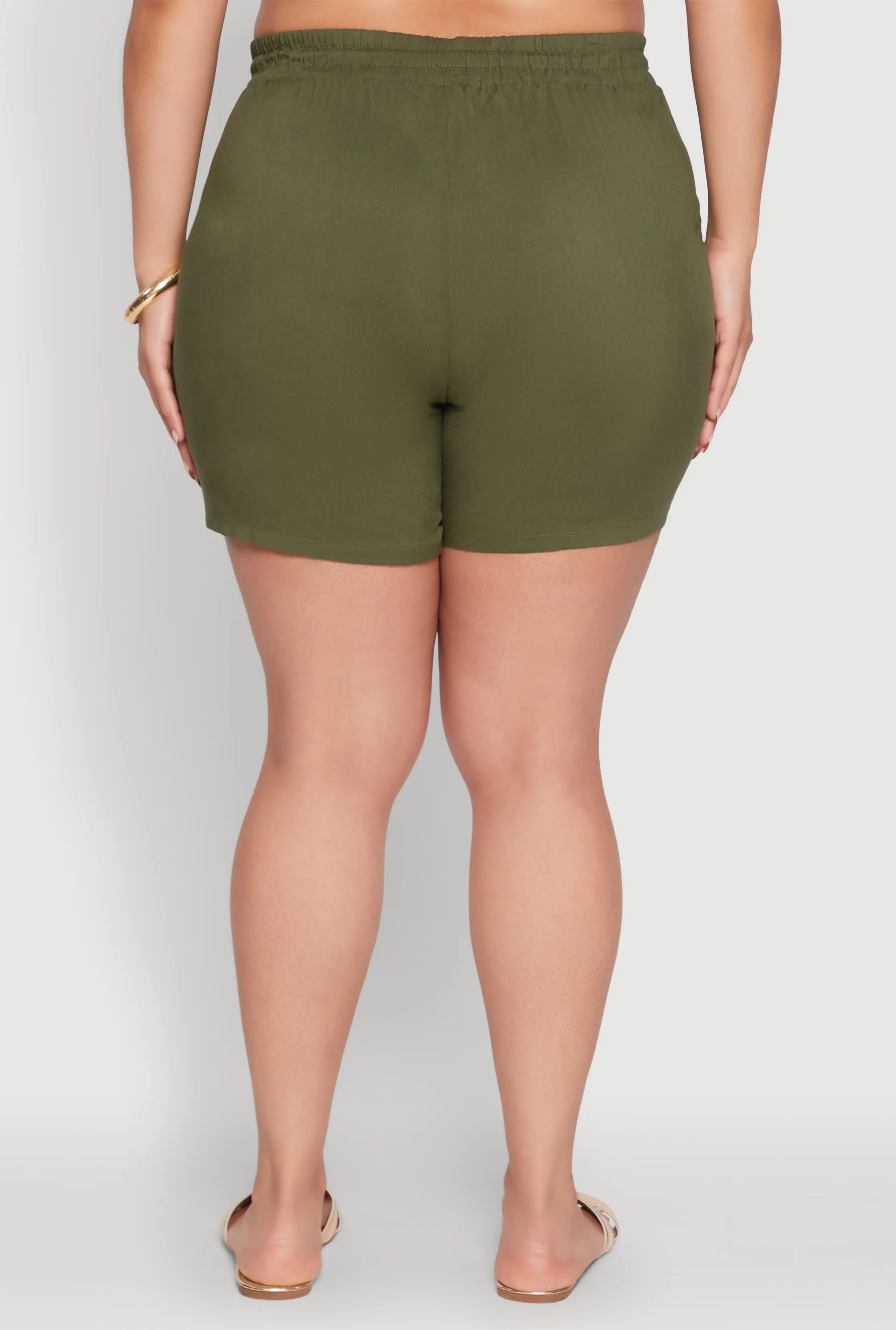Plus Size High Waisted Shorts with Pockets and Drawstring sold by Rainbow product image thumbnail 5