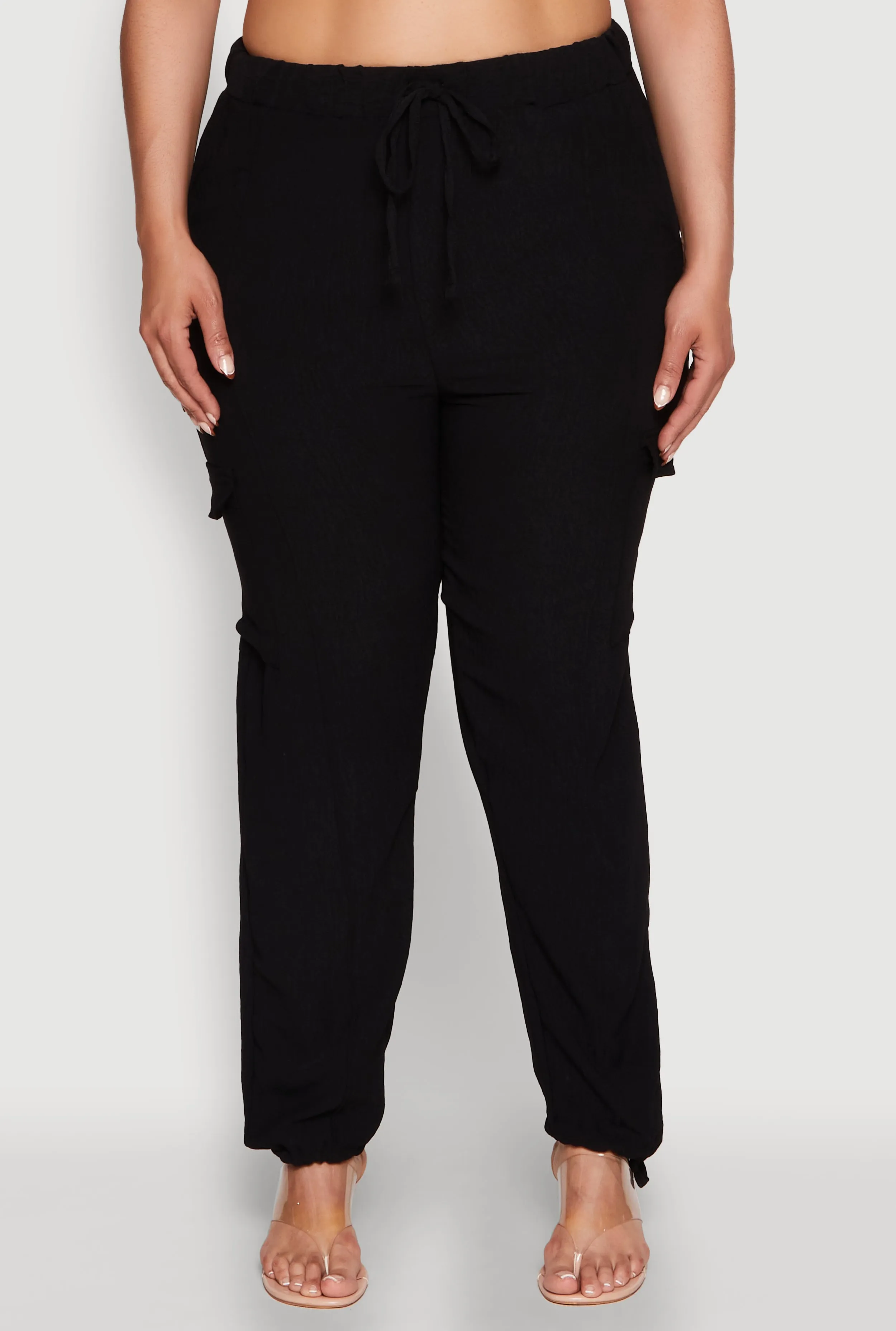 Plus Size Trendy High Waisted Cargo Pants sold by Rainbow product image thumbnail 3