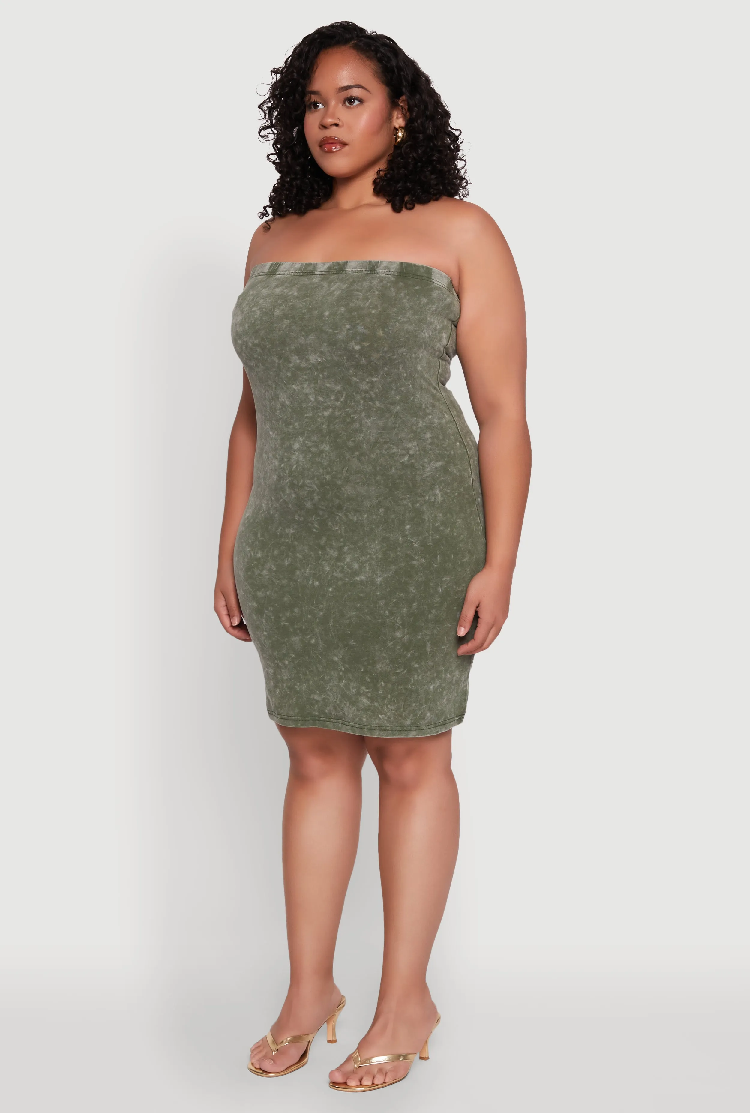 Plus Size Daisy Mineral Wash Mini Strapless Dress sold by Rainbow product image thumbnail 3