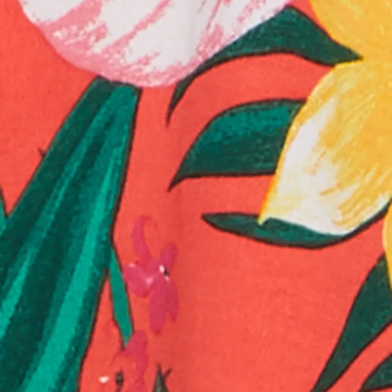 Plus Size Tropical Floral V Neck Sundress with Flounce Hem sold by Rainbow product image thumbnail 4